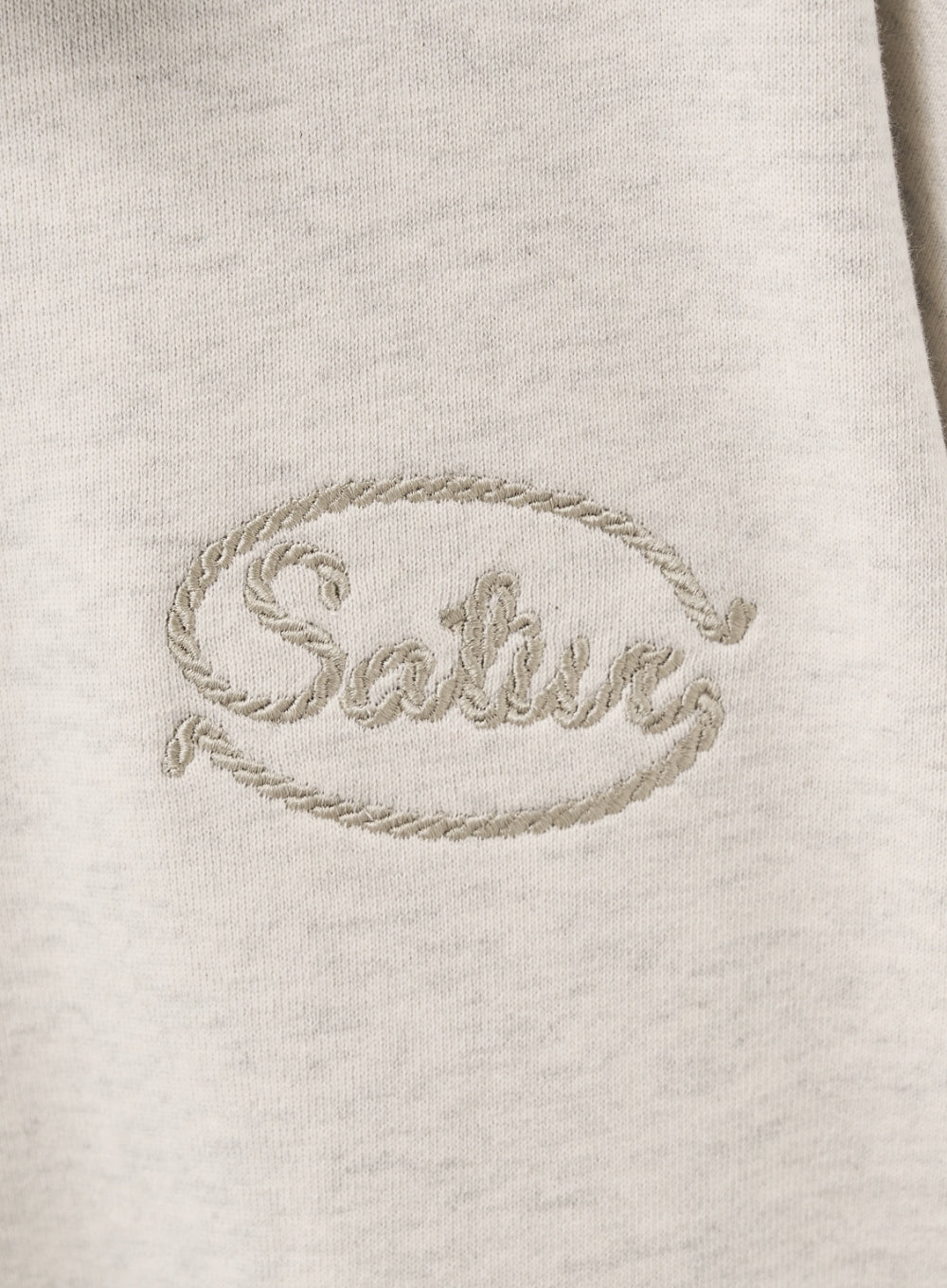 [satur] Rope Logo Loose Fit Collar Sweatshirt - Melange Ivory