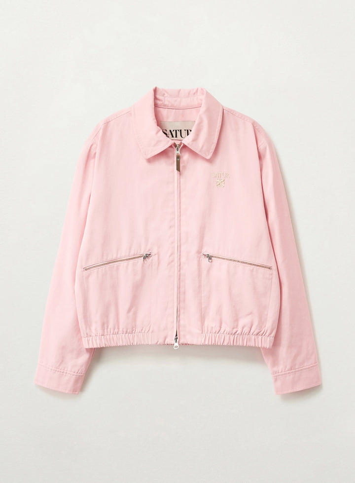 Satur Maron Collar Blouson Jacket - Pink