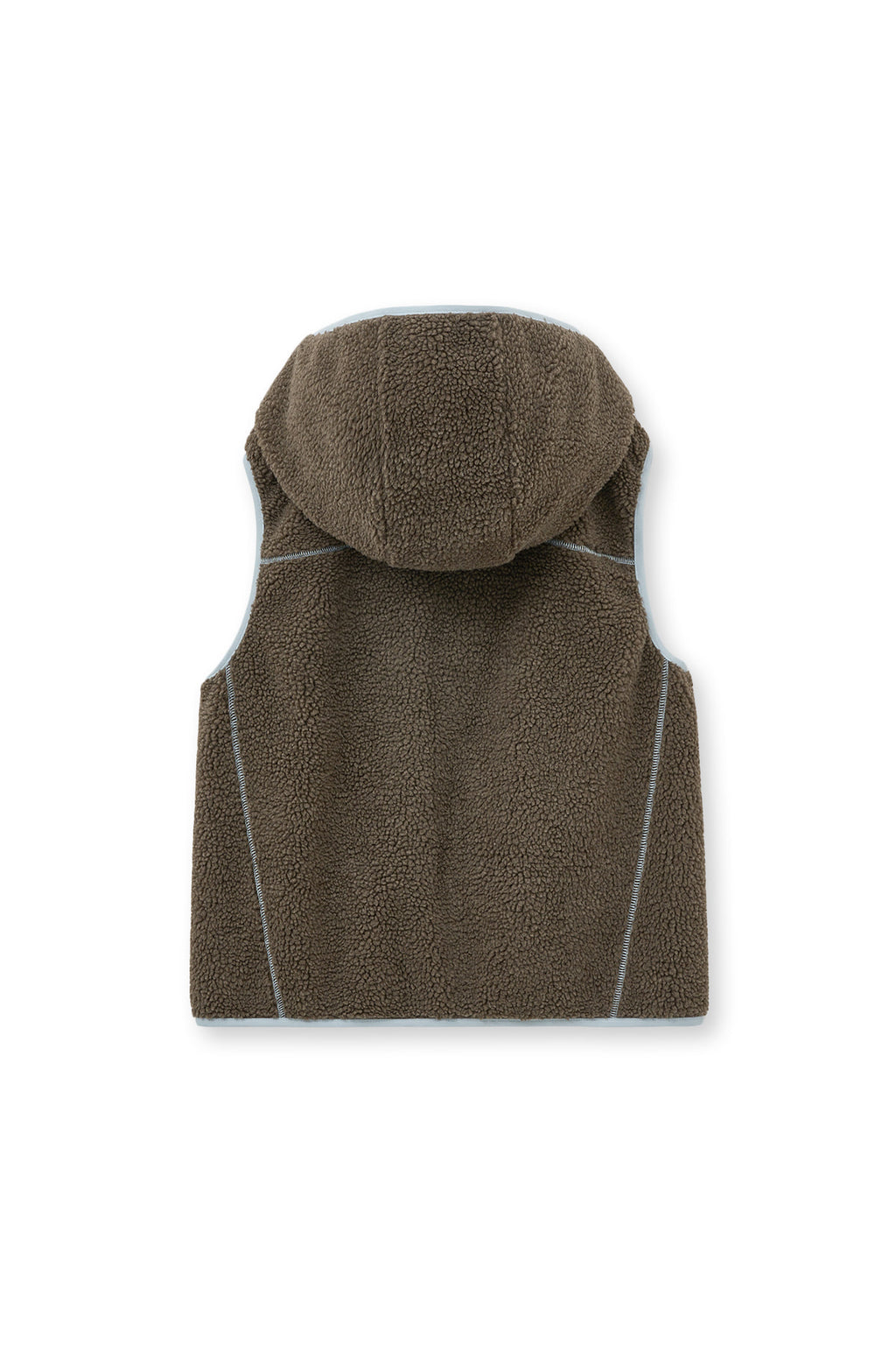 [matinkim] FLEECE HOODY VEST IN DARK BROWN