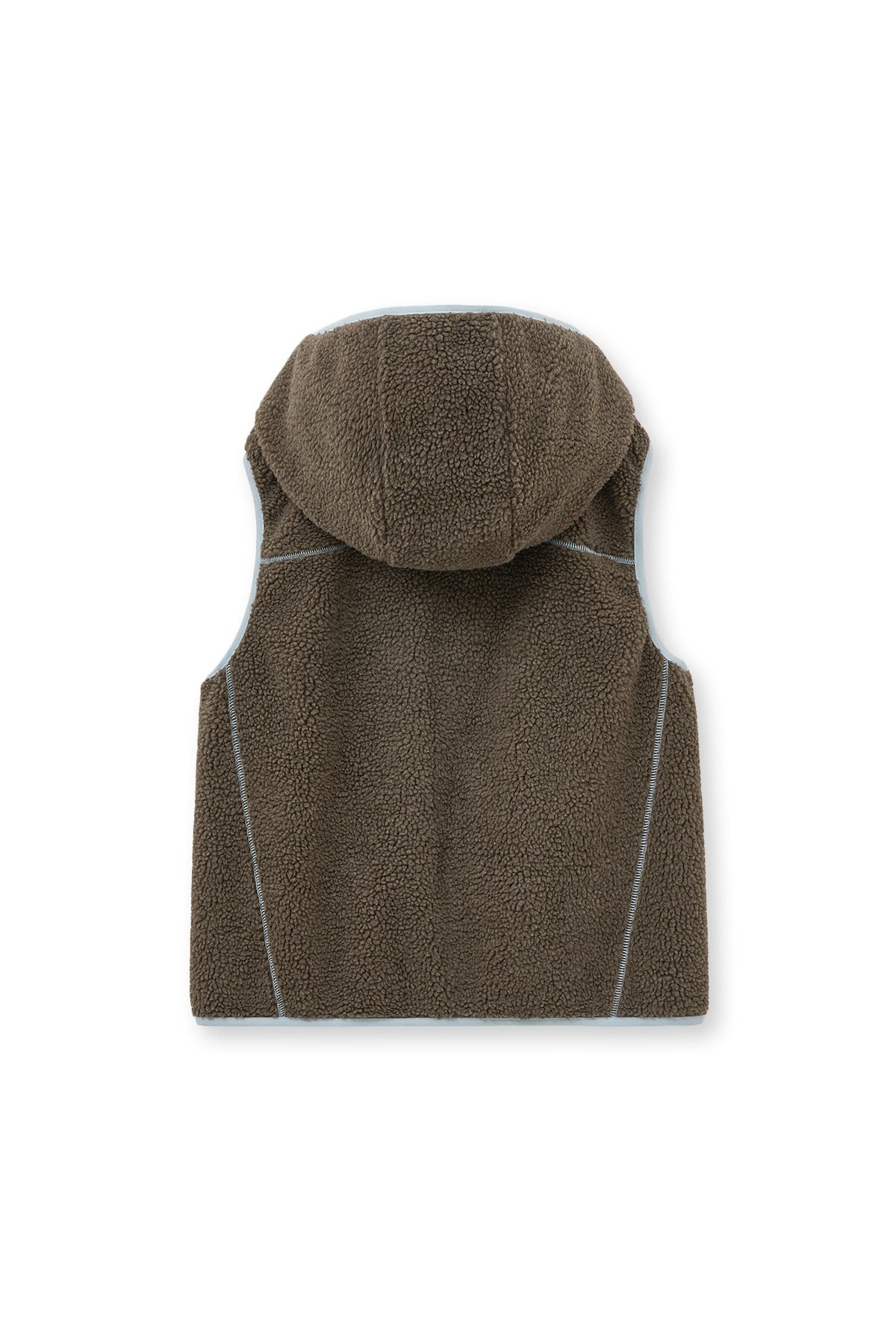 [matinkim] FLEECE HOODY VEST IN DARK BROWN