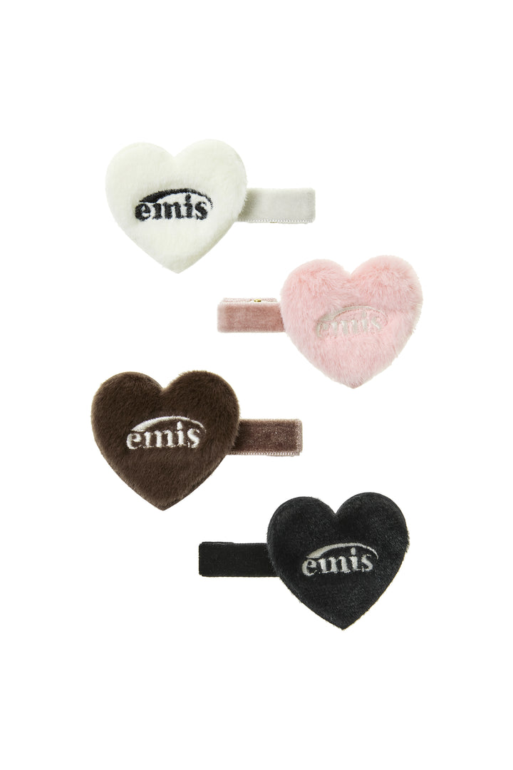 EMIS Fur Heart Hairpin