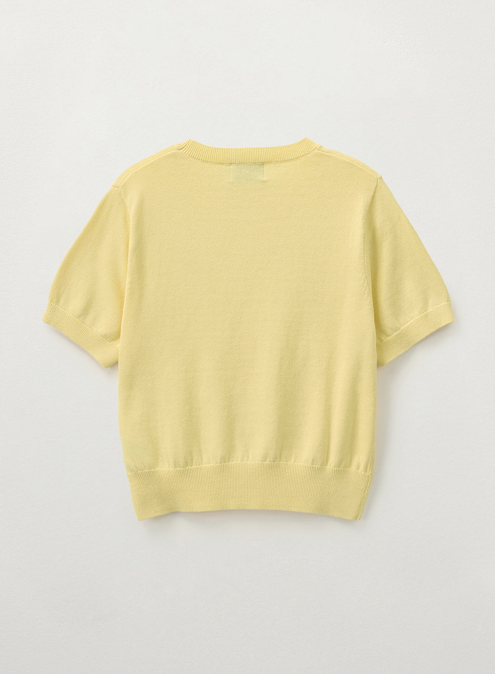 [satur] (W) Classic Crew Neck Half Knit - Yellow