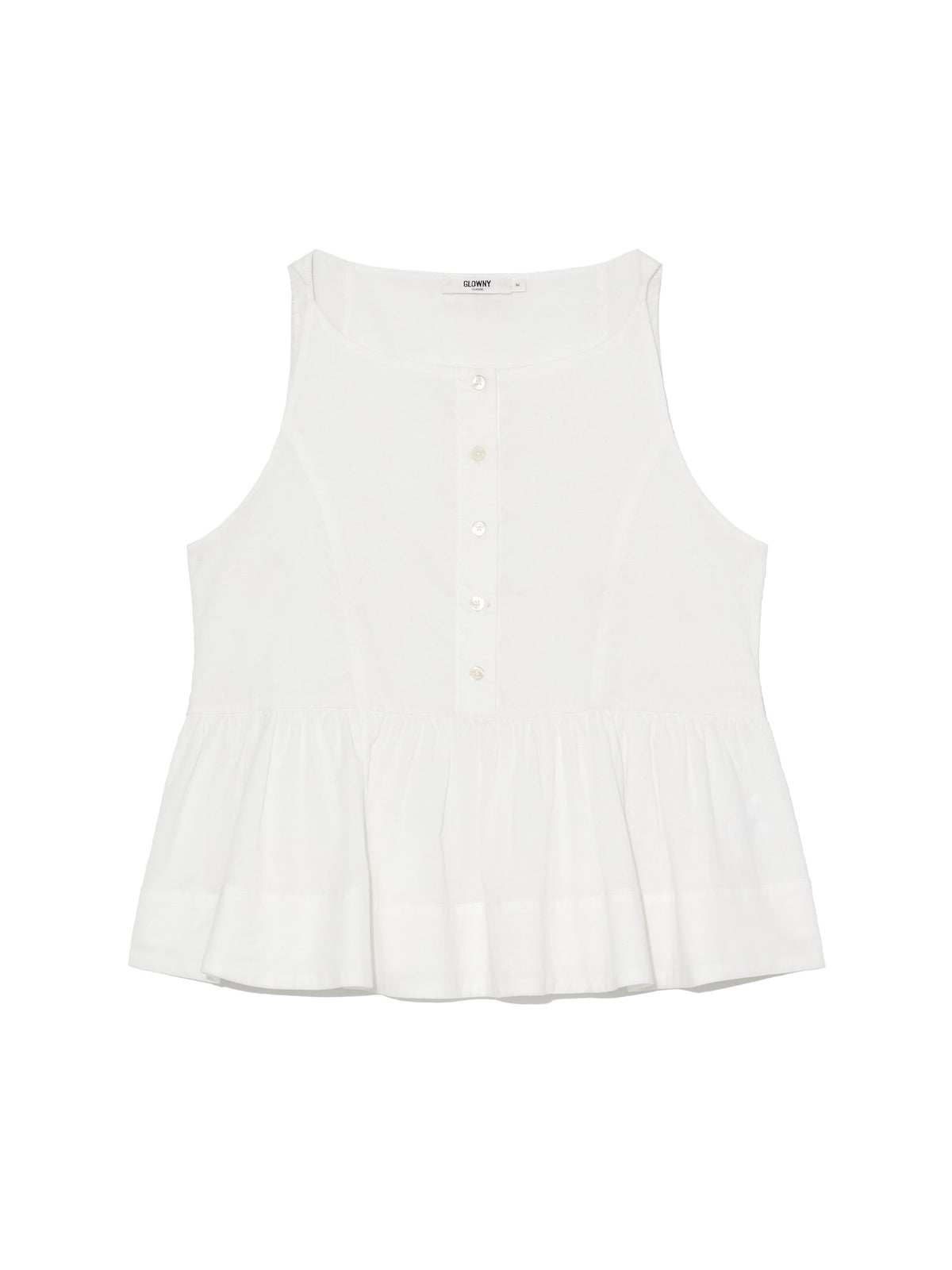 GLOWNY G Ruffled Button Blouse (Ivory)