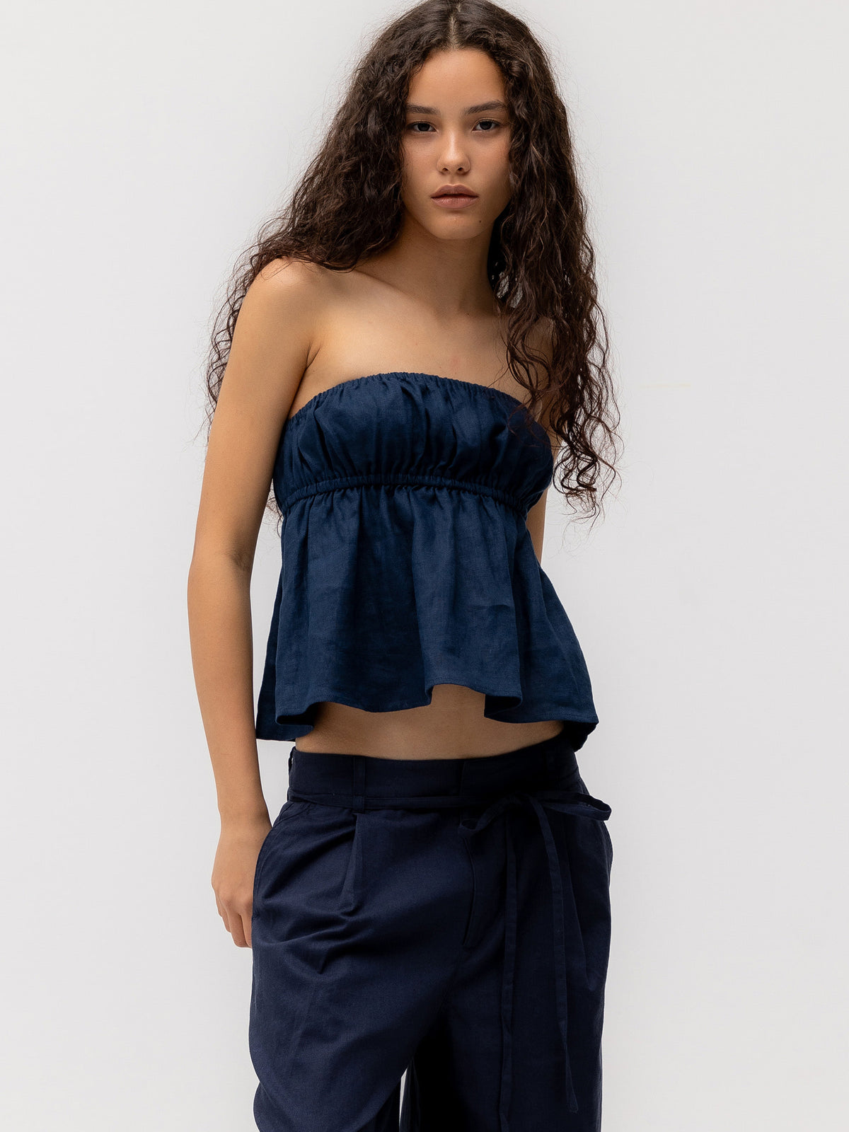 GLOWNY G Harbor Linen Tube (Navy)