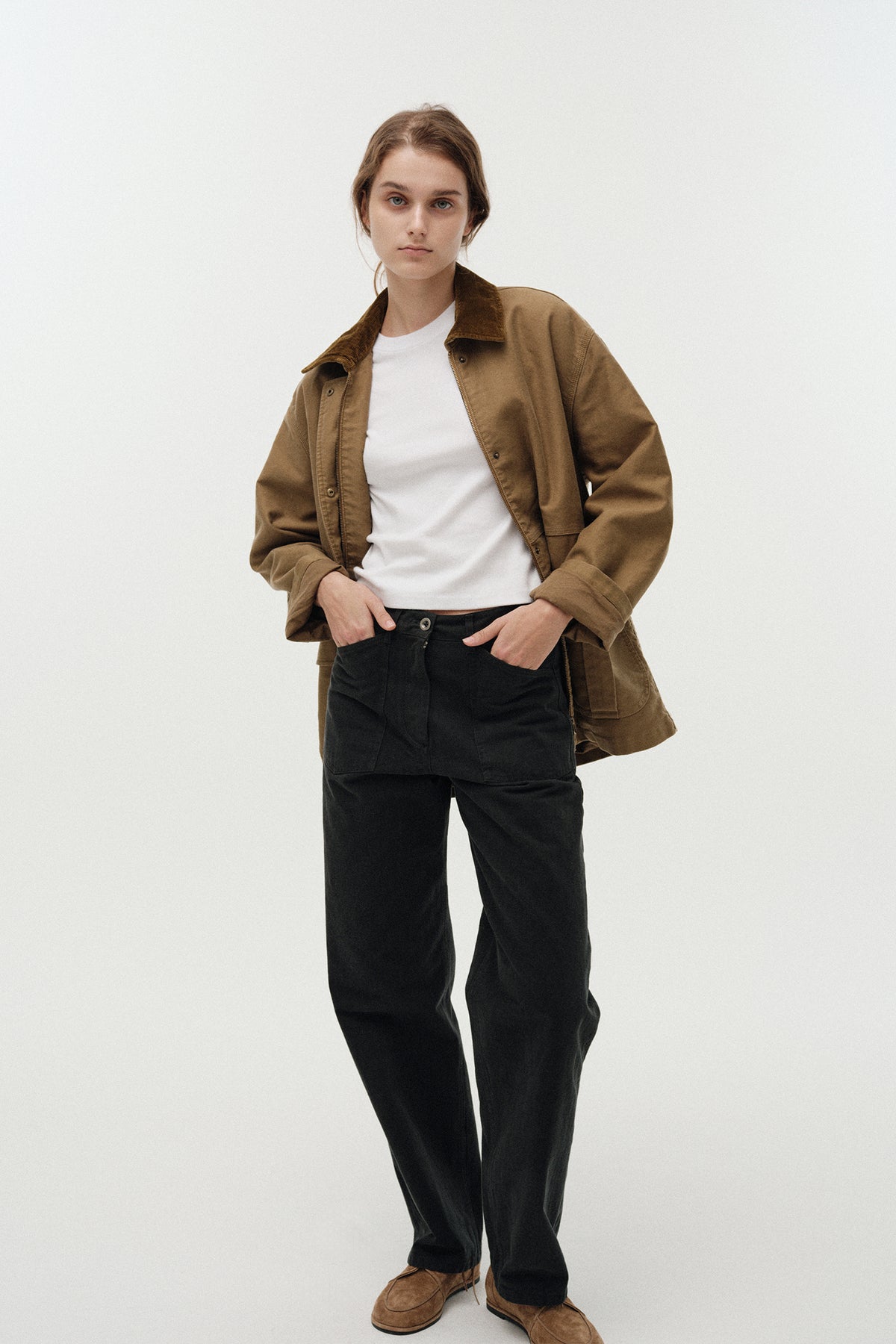 Nothing Written Pet selvage straight pants (Charcoal)