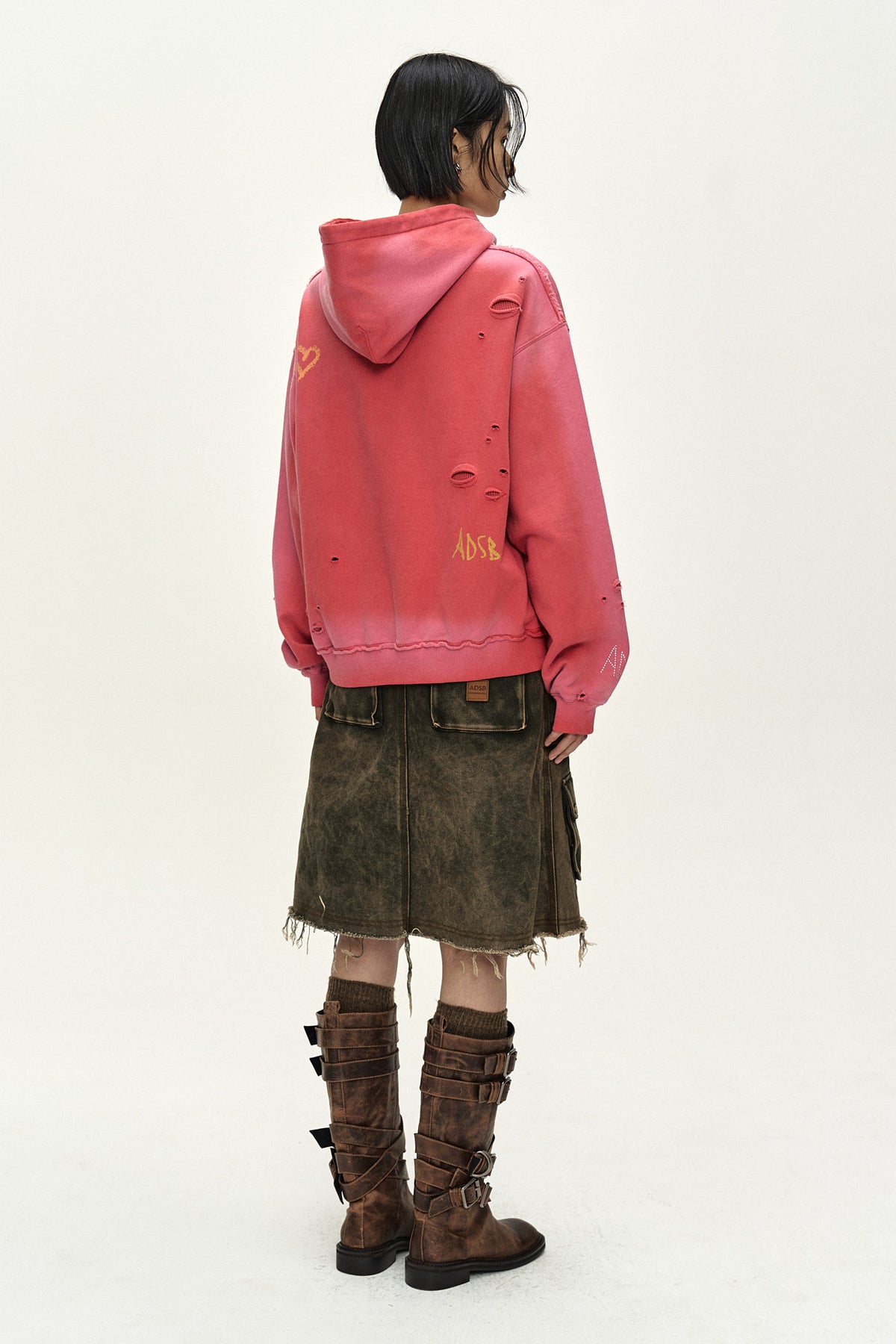 Andersson Bell (Essential) Unisex Spray Washed Again Lip Hoodie
