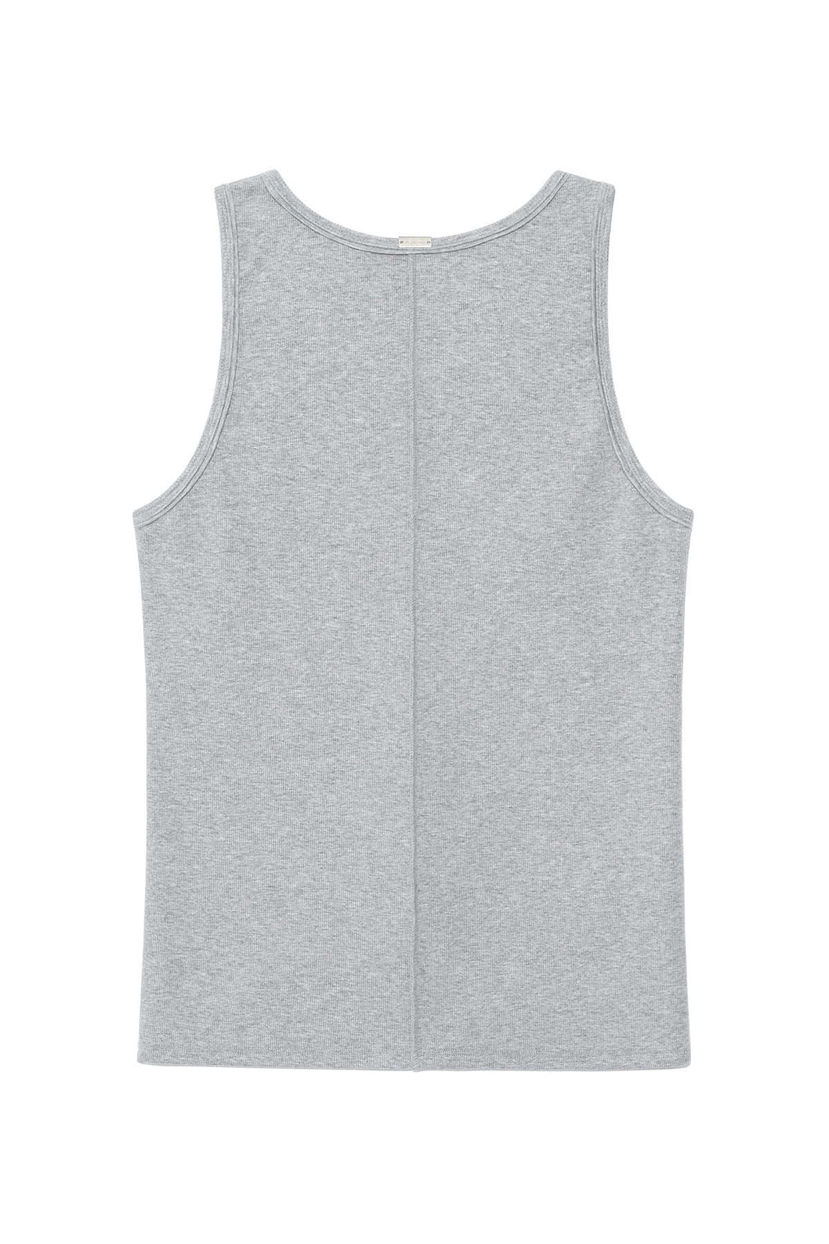 [matinkim] SMALL LOGO PINTUCK SLEEVELESS TOP FOR MEN IN GREY