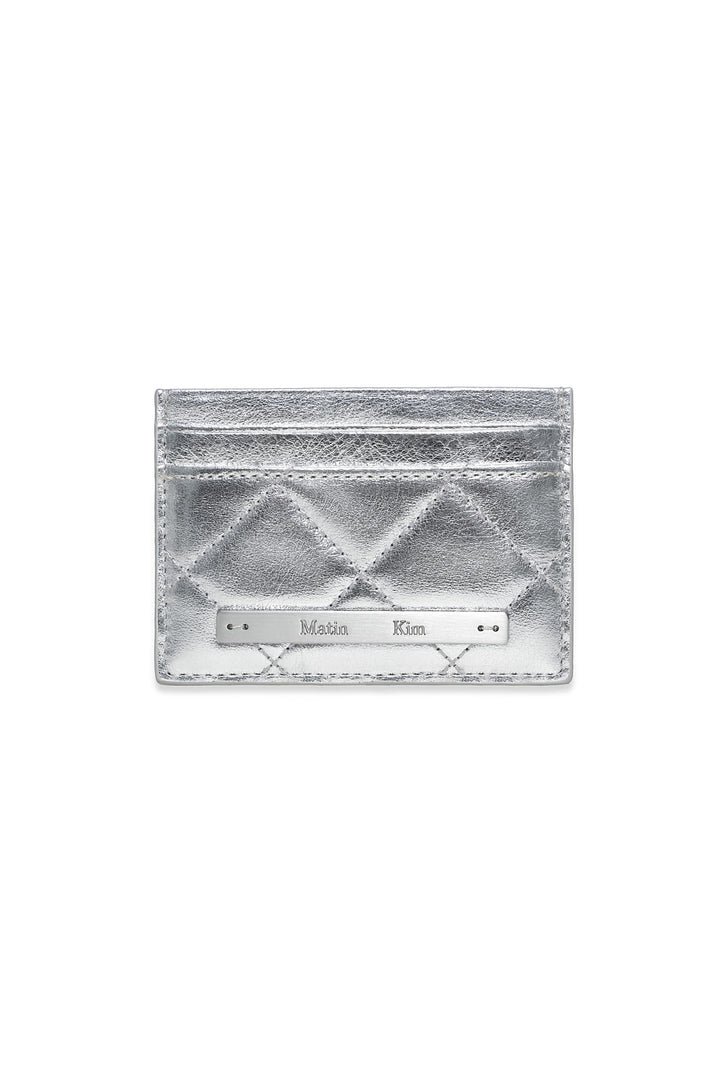 Matinkim Puff Quilt Card Wallet IN Silver