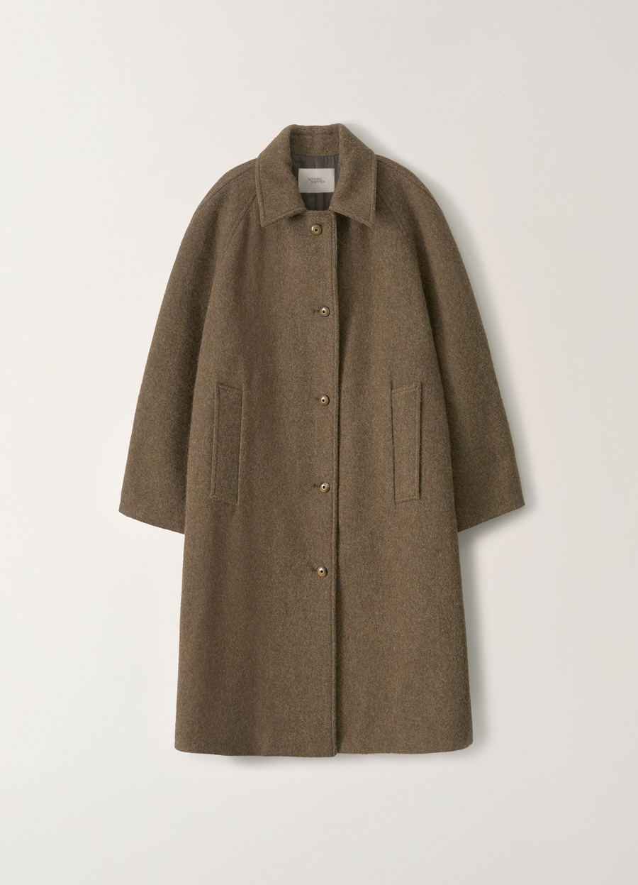 Nothing Written Wool balmacaan coat (Taupe)