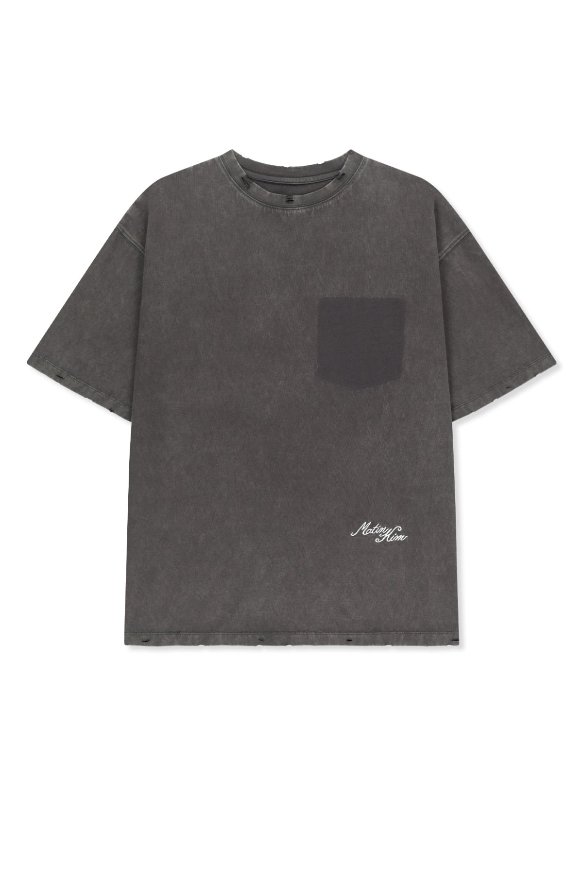 Matinkim Vintage Washed Calligraphy Back Logo Top IN Charcoal