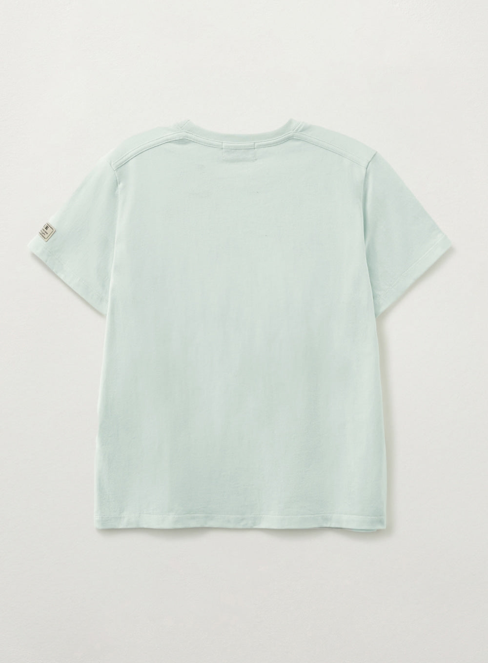 [satur] (W) Bon Voyage Raw-Cut Applique T-Shirt - Ice Blue