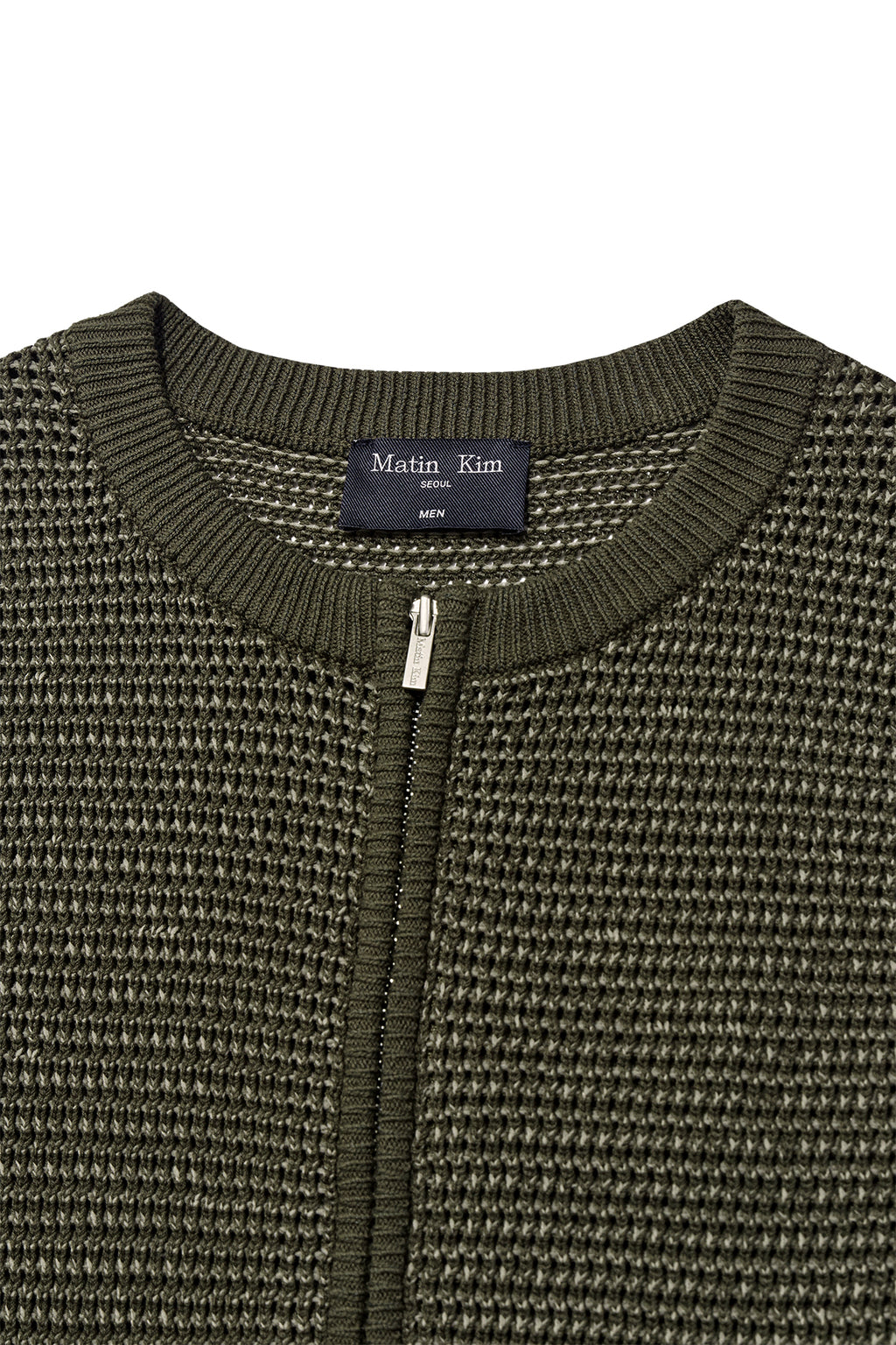 [matinkim] TWO TONE MESH KNIT VEST FOR MEN IN KHAKI