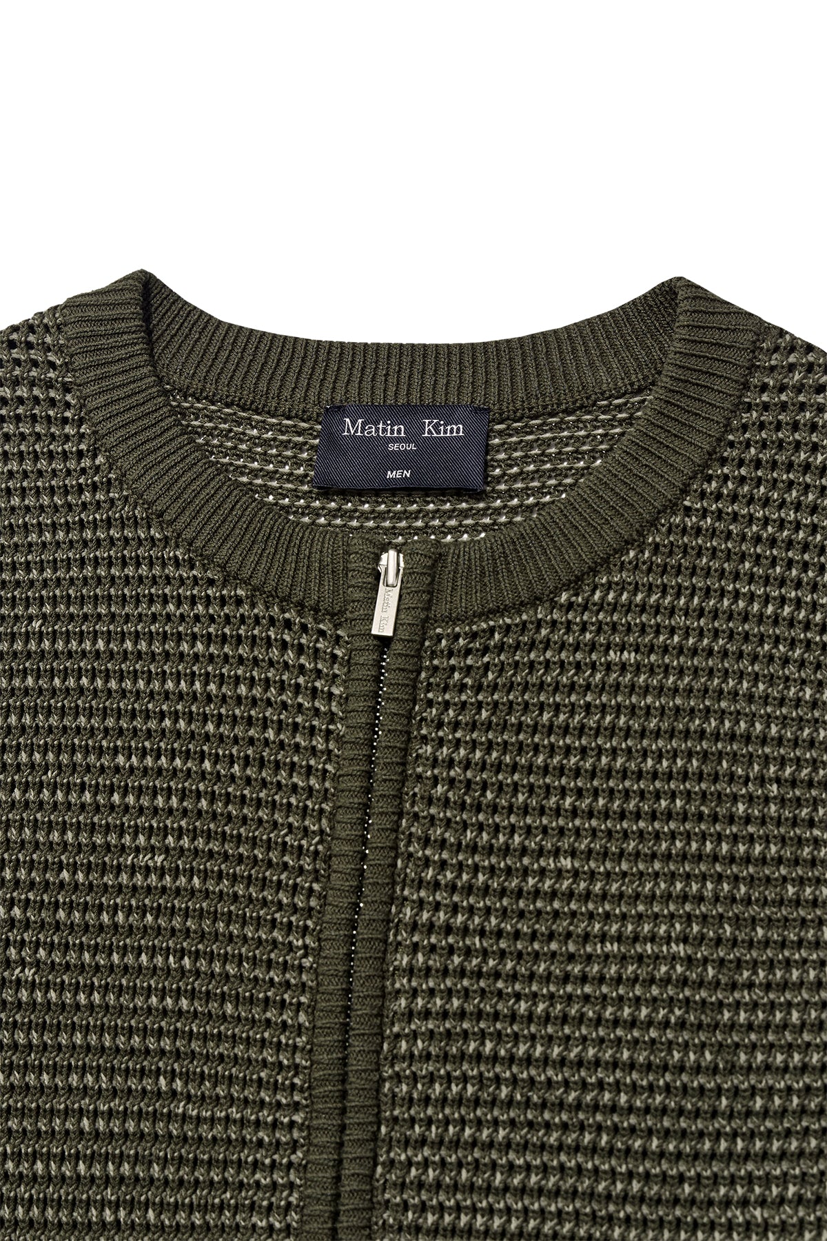 Matinkim Two Tone Mesh Knit Vest For Men IN Khaki