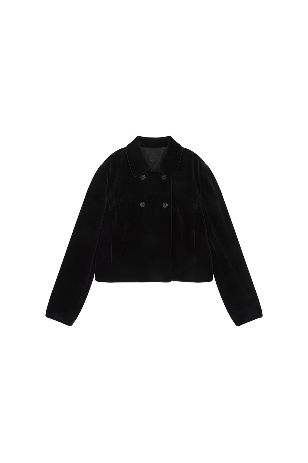 Matinkim Velvet Double Crop Jacket IN Black