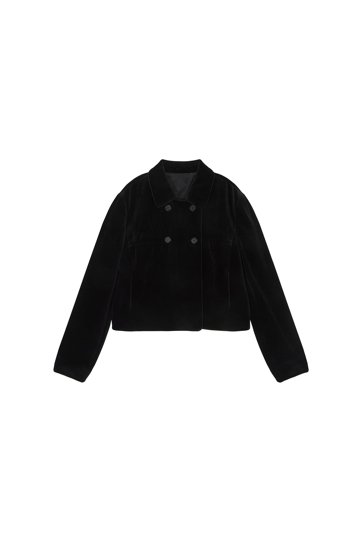 Matinkim Velvet Double Crop Jacket IN Black