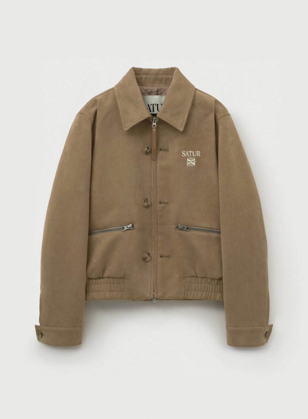 [satur] (W) Teo Faux Suede Short Jacket - Beige