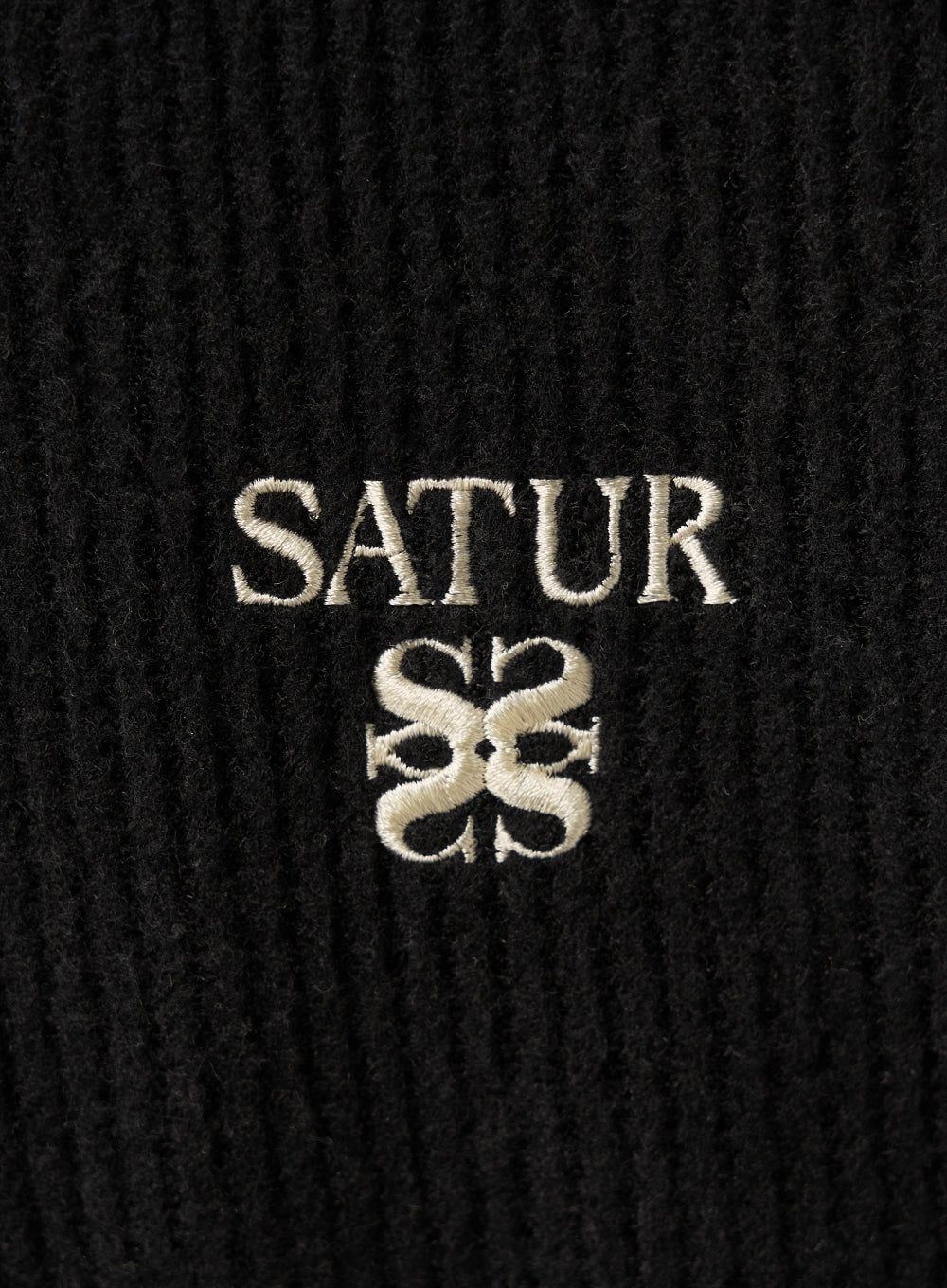 [satur] Light Weight Fleece Hood Zip-up - Black