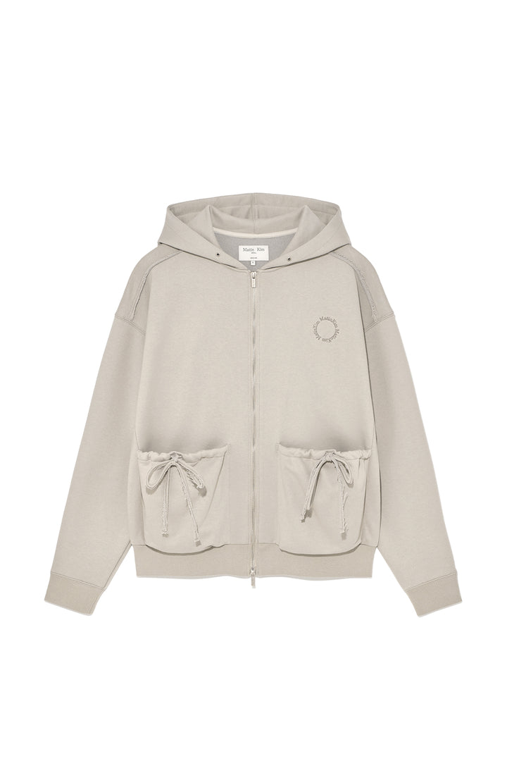 Matinkim Volume Pocket Hoody Zip UP IN Pale Beige