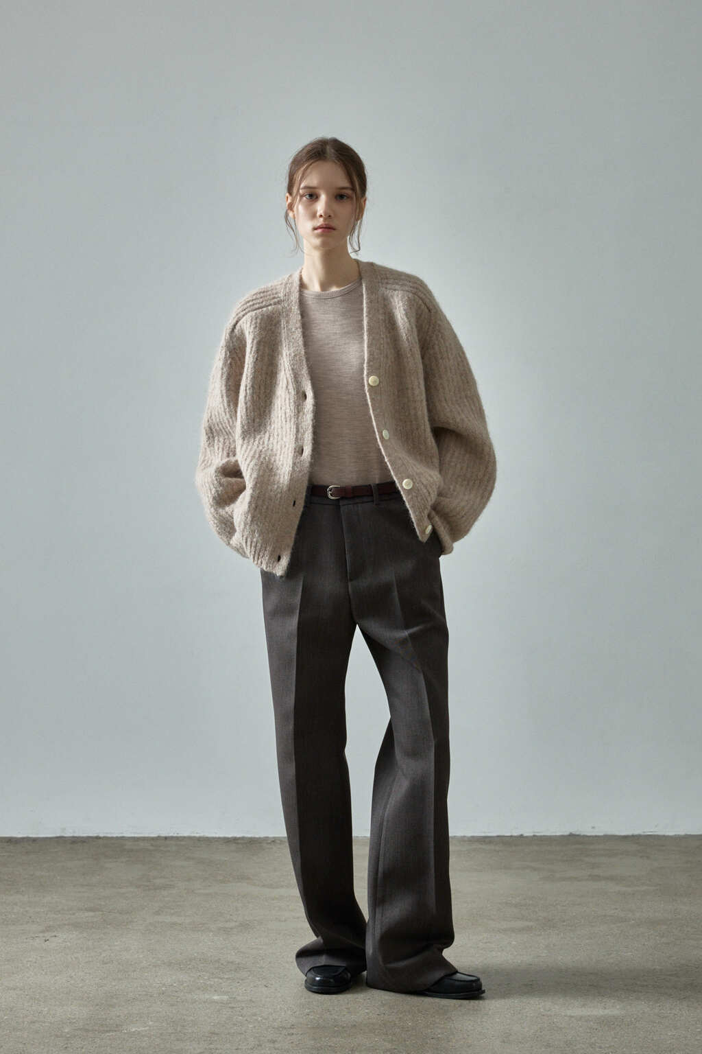 Facade Pattern Alpaca Cloud Cardigan oatmeal