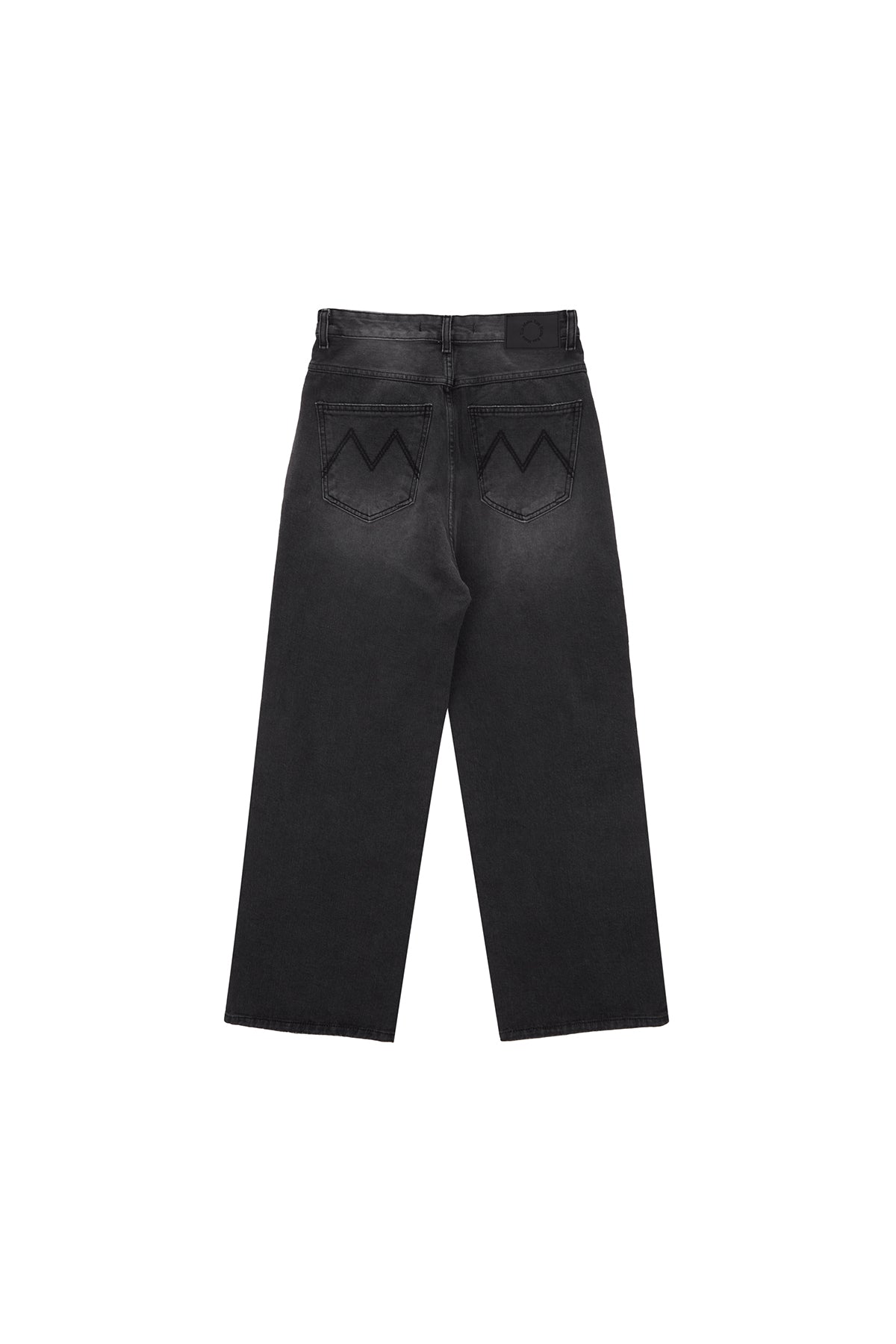 Matinkim Flower Printed Denim Pants IN Charcoal