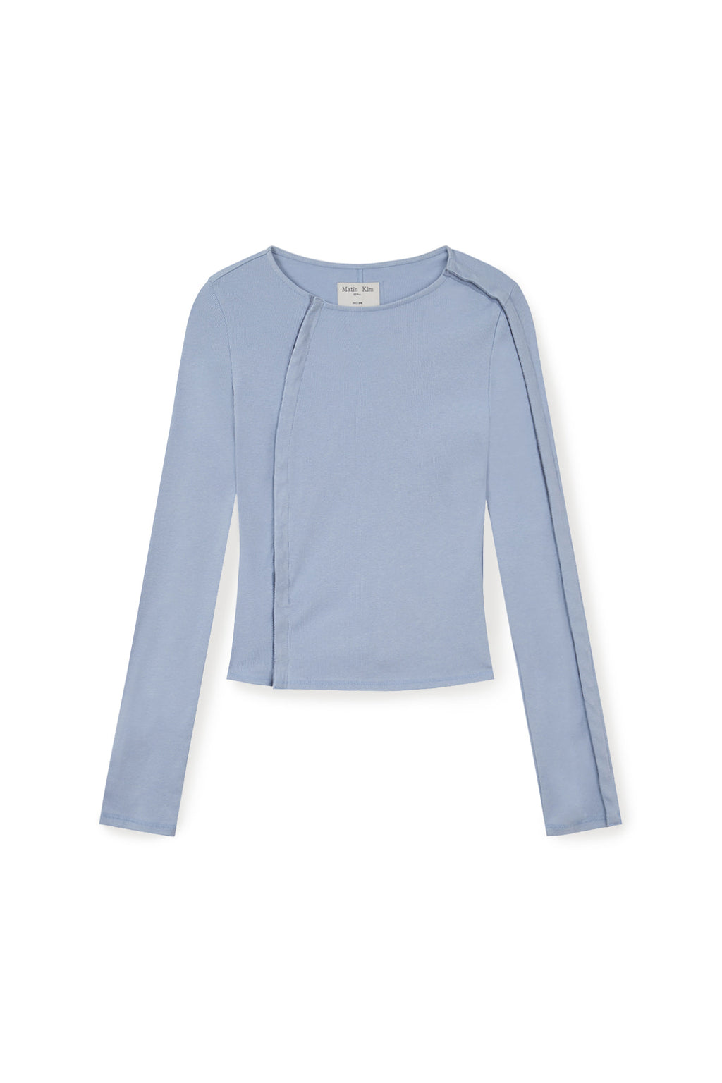 [matinkim] SNAP DETAIL SLIM TOP IN LIGHT BLUE