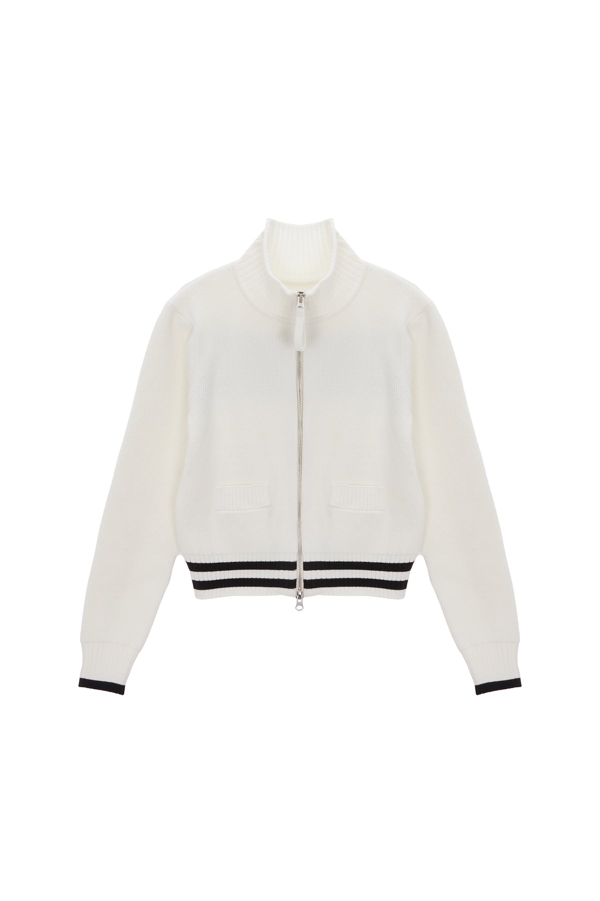 [matinkim] SPELL POINT STRIPE KNIT CARDIGAN IN IVORY
