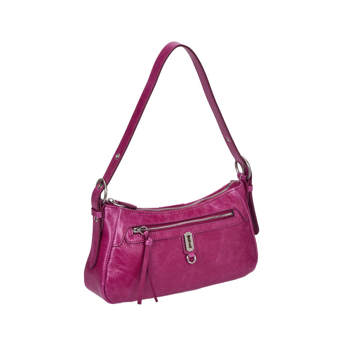 Vunque Toque Cabin Crew Vintage Leather Shoulder S Fuchsia Pink