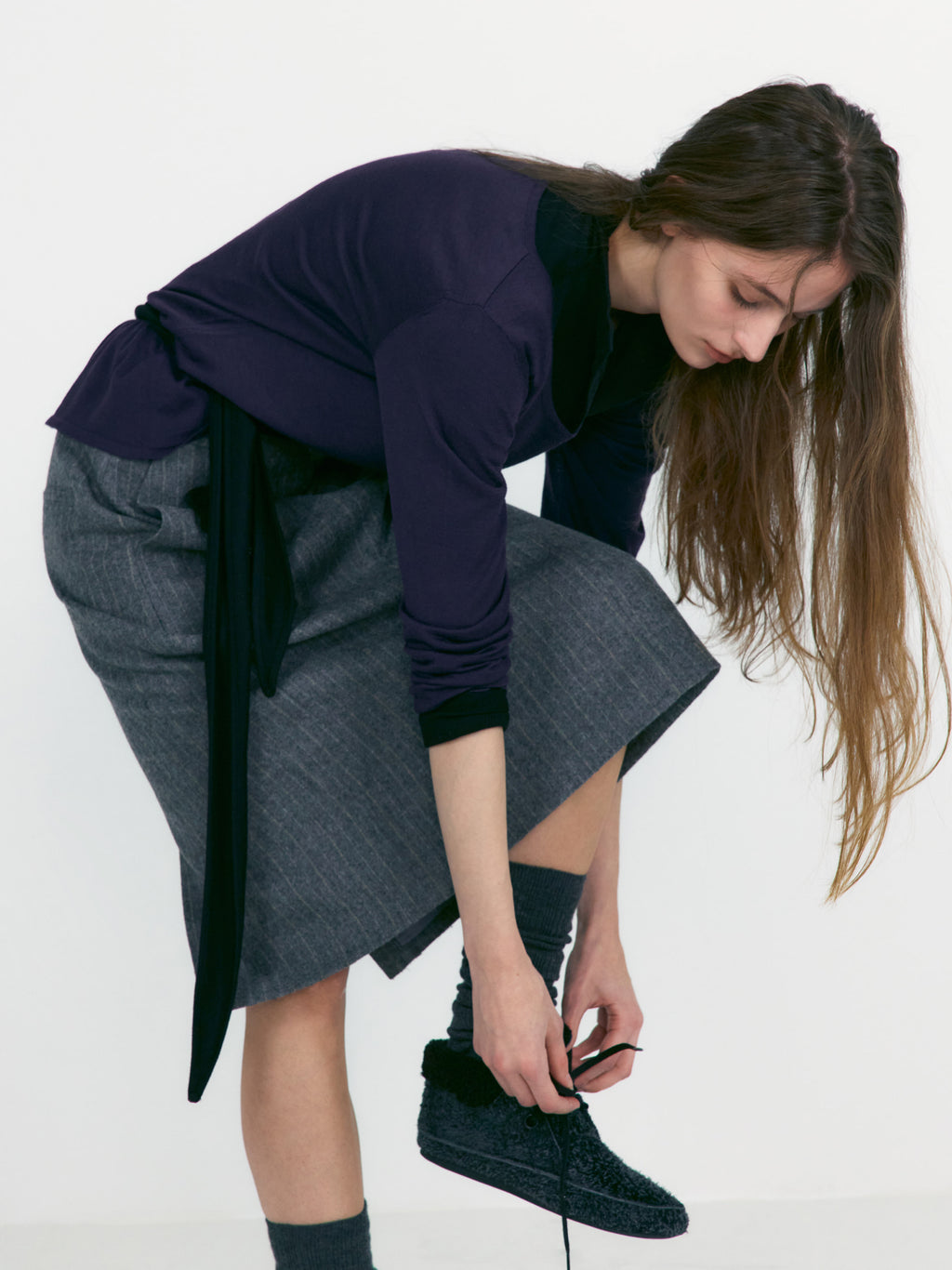 [low_classic] Stripe Wool H-Line Skirts
Multi Striped Gr