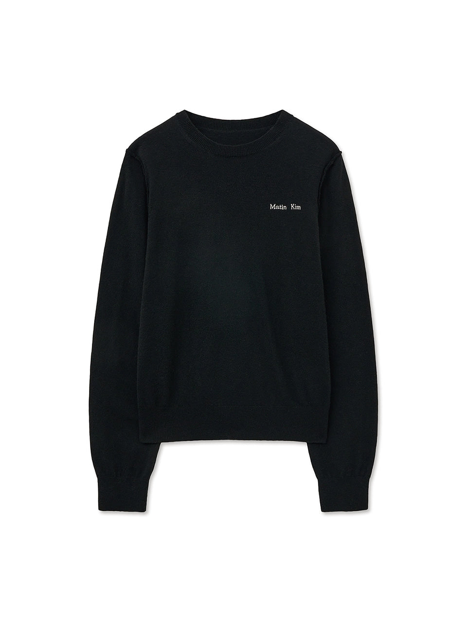 Matinkim Cashmere Blended Round Knit Pullover IN Black