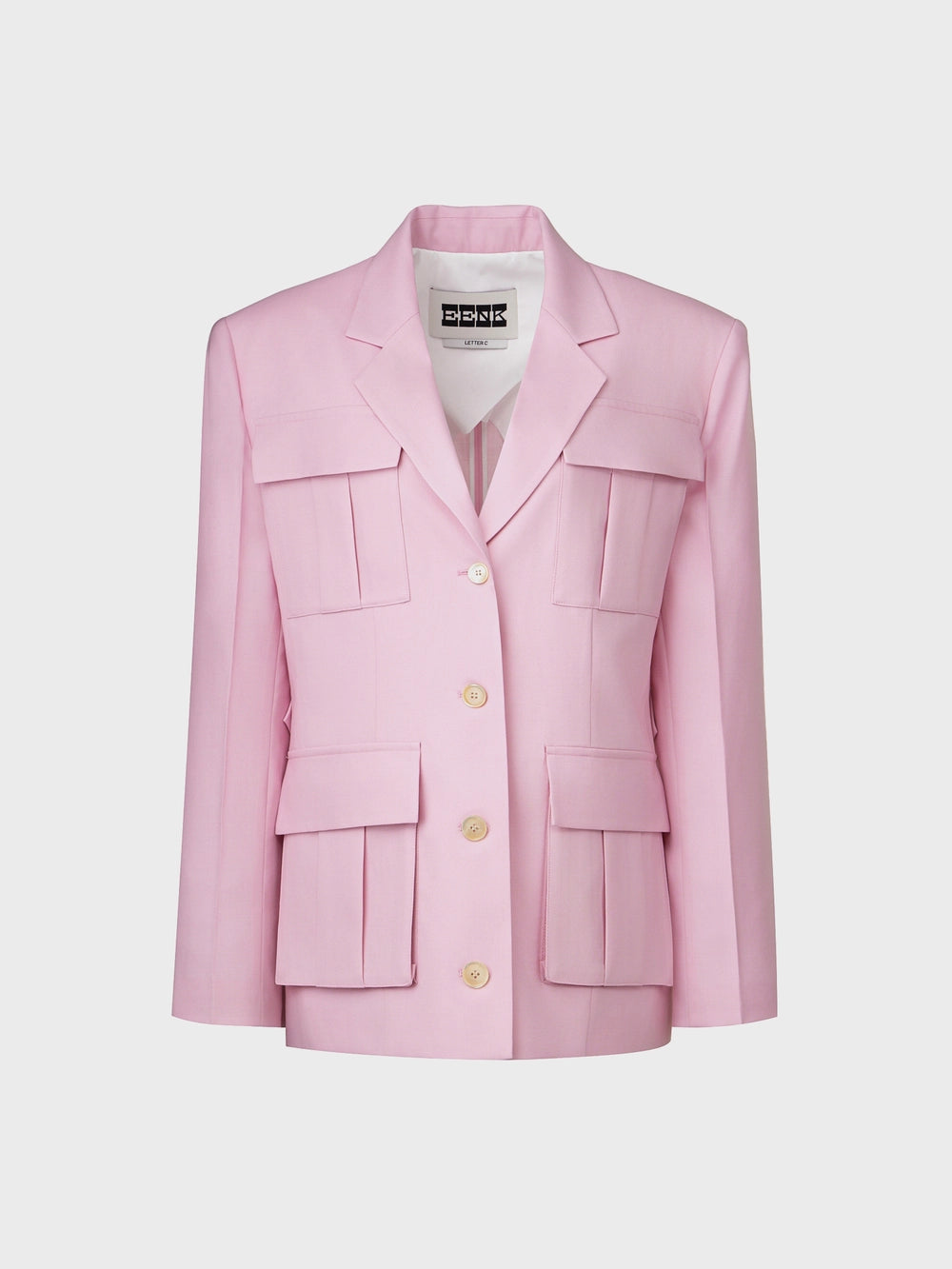 EENK Pocket Single-Breasted Blazer - Pink