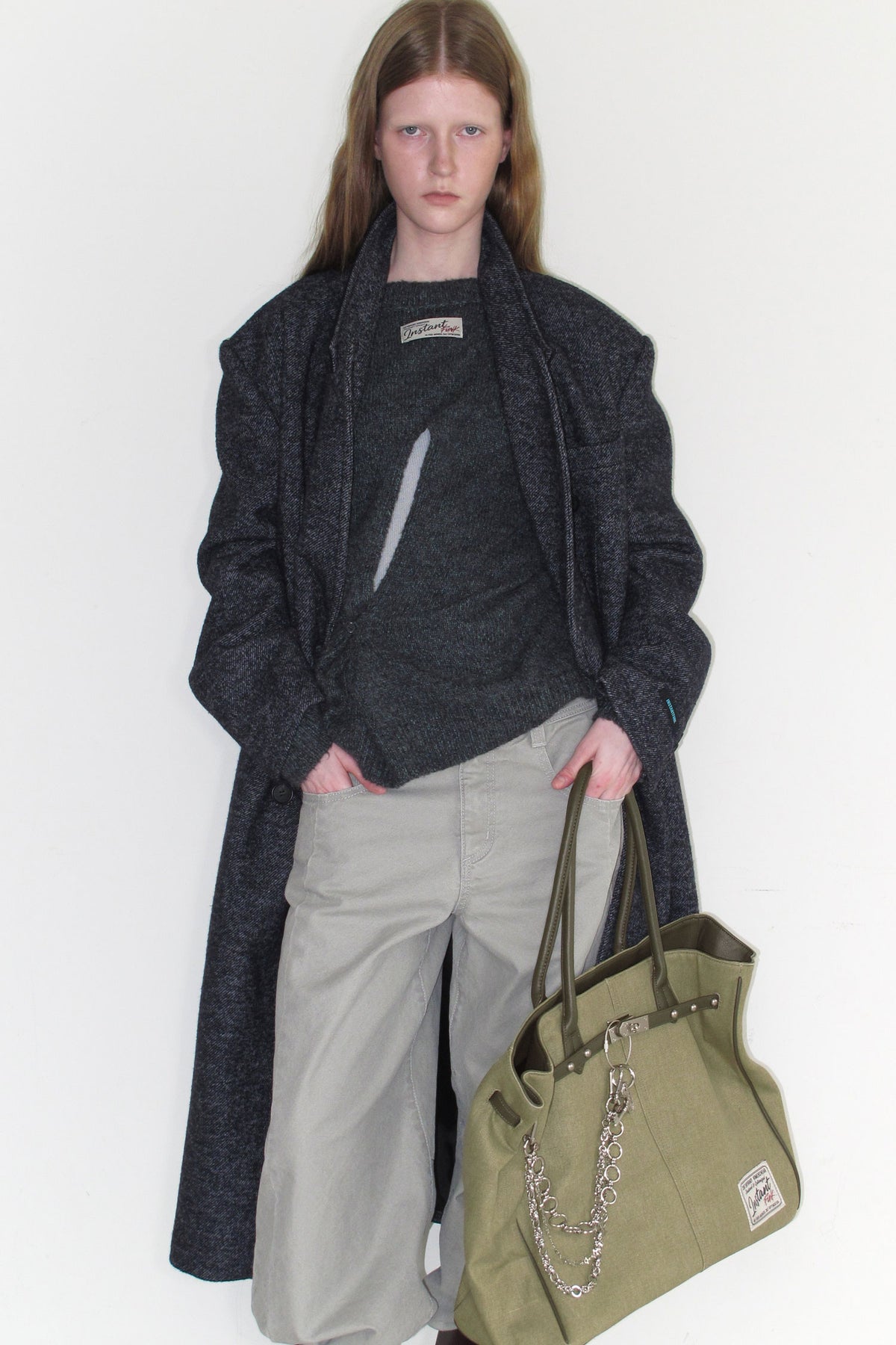 Instantfunk Oversized Canvas Tote Bag - Olive