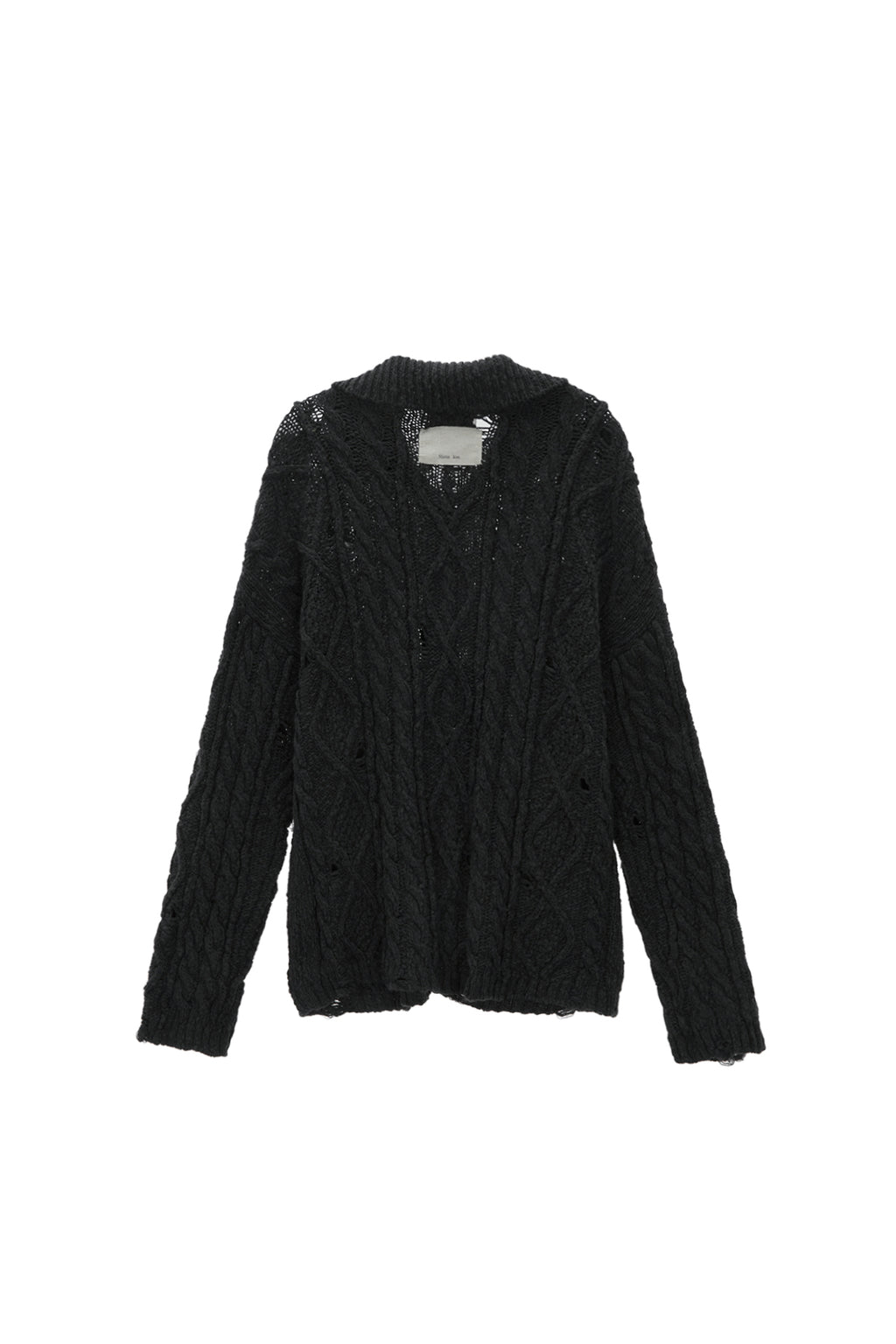 Matinkim Damage Cable Cardigan IN Charcoal
