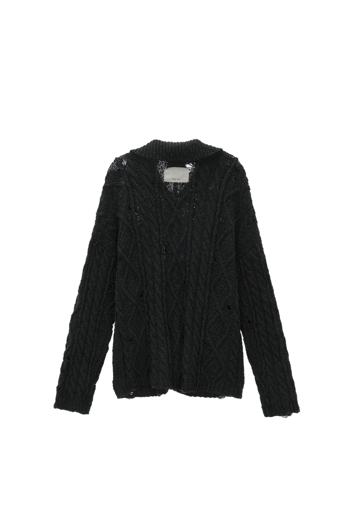 Matinkim Damage Cable Cardigan IN Charcoal