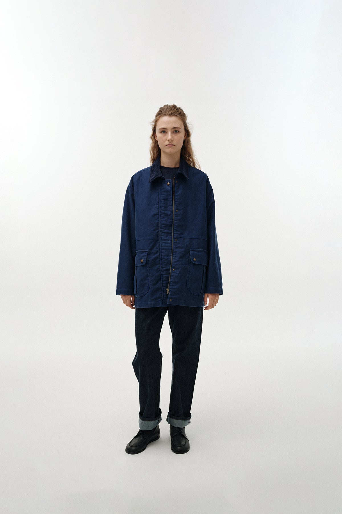 Nothing Written Mole skin hunting cotton jacket (Blue)