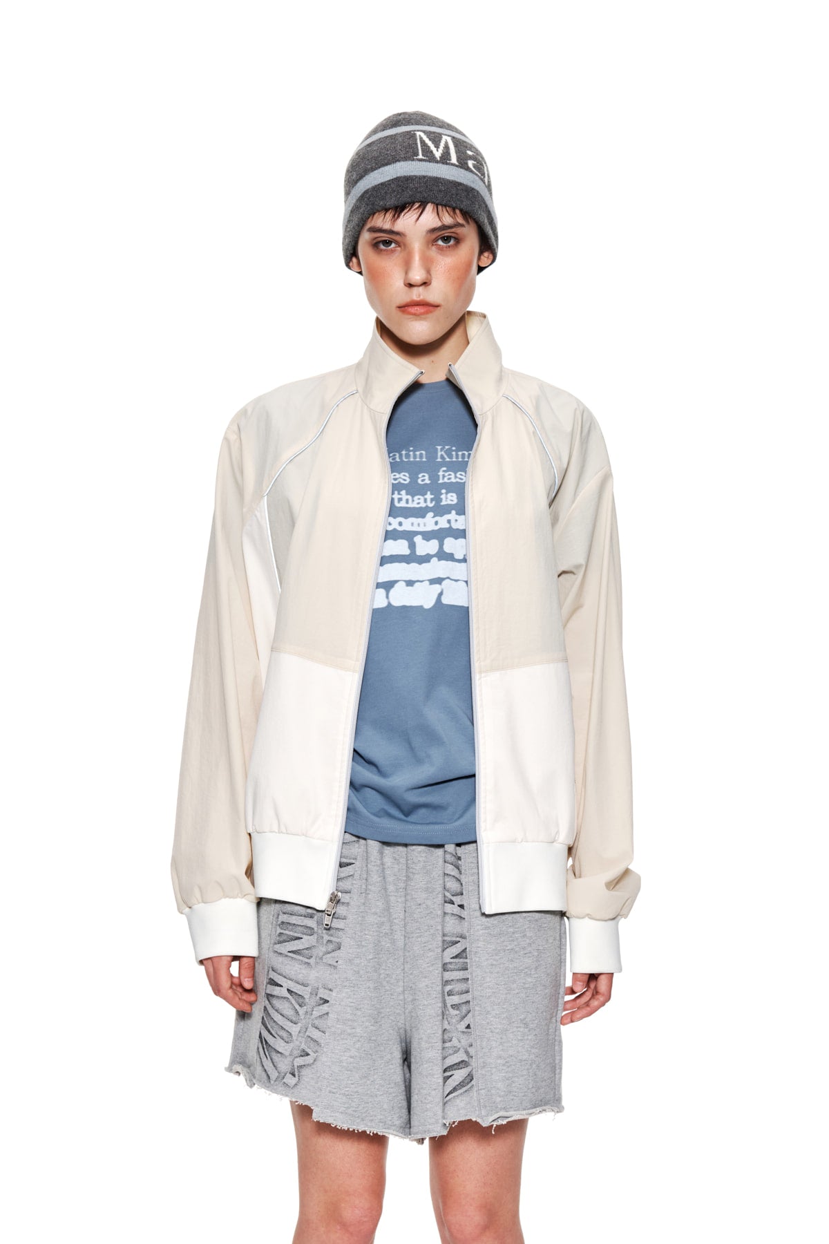 Matinkim Piping Track Jumper For Men IN Light Yellow