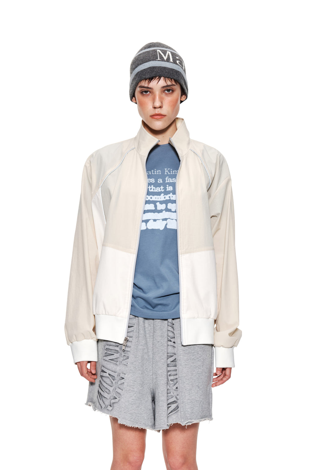 Matinkim Piping Track Jumper For Men IN Light Yellow