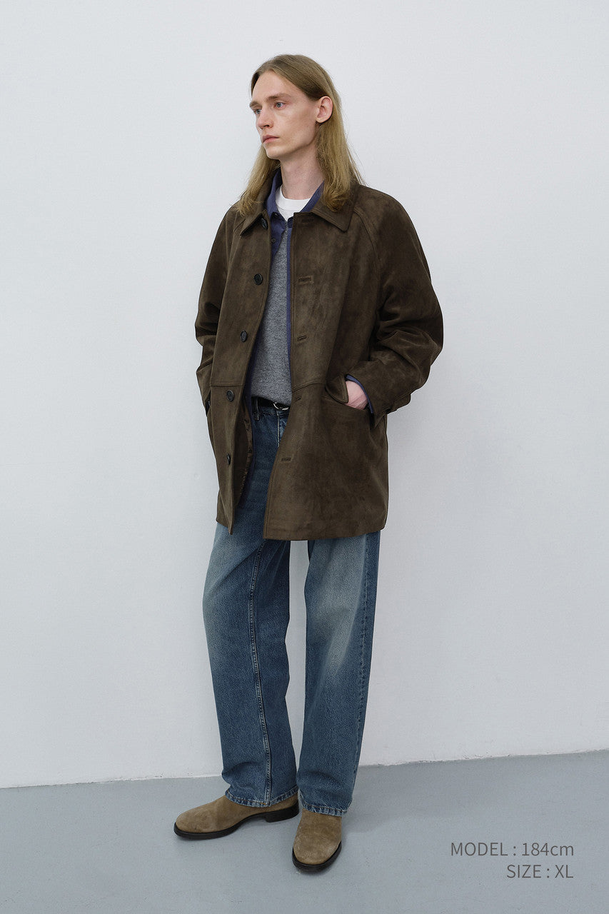 Dunst Unisex Lily Suede Half Jacket Etoupe Khaki