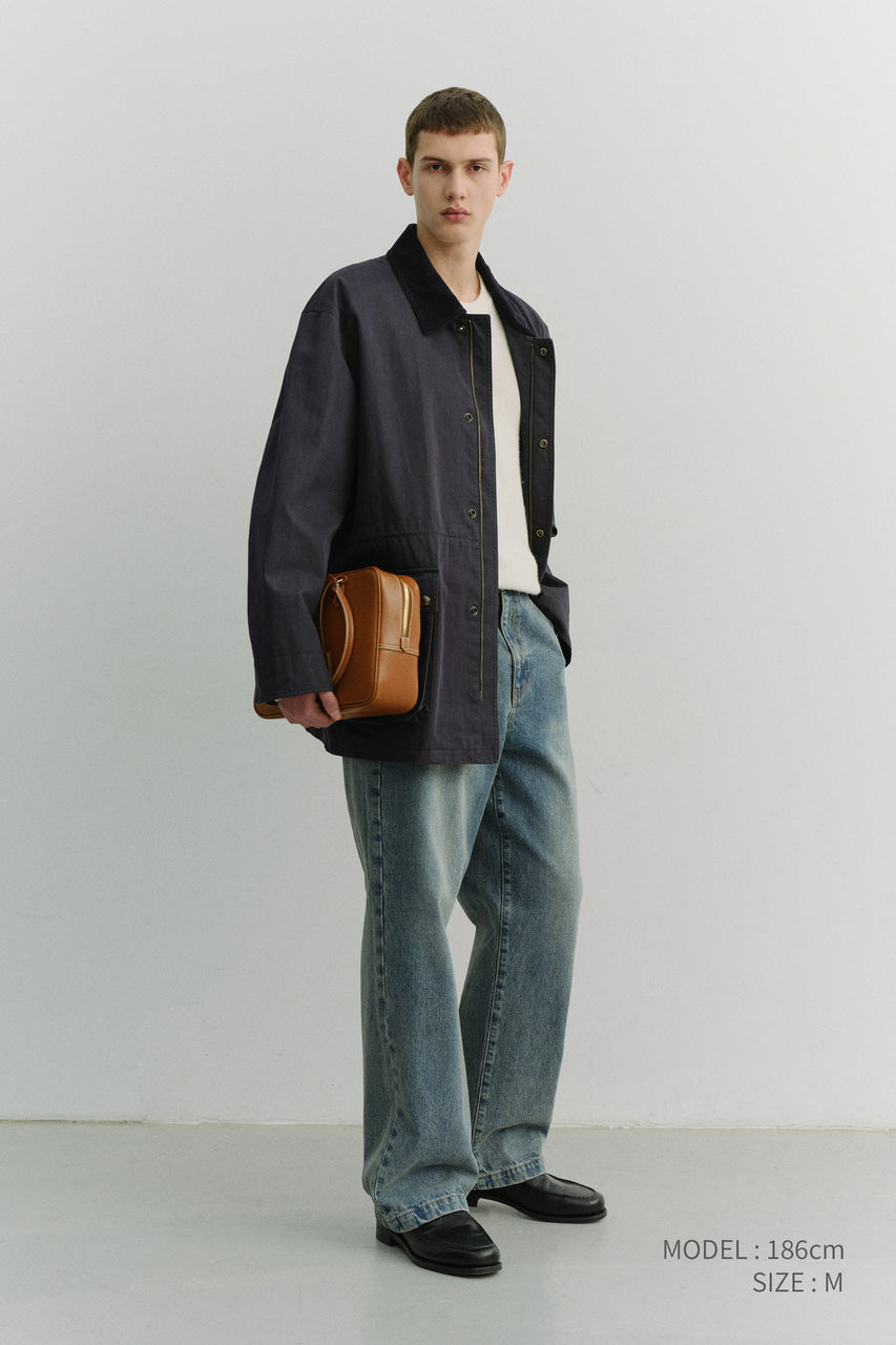 Dunst Straight Slack Jeans Greyish Light Blue
