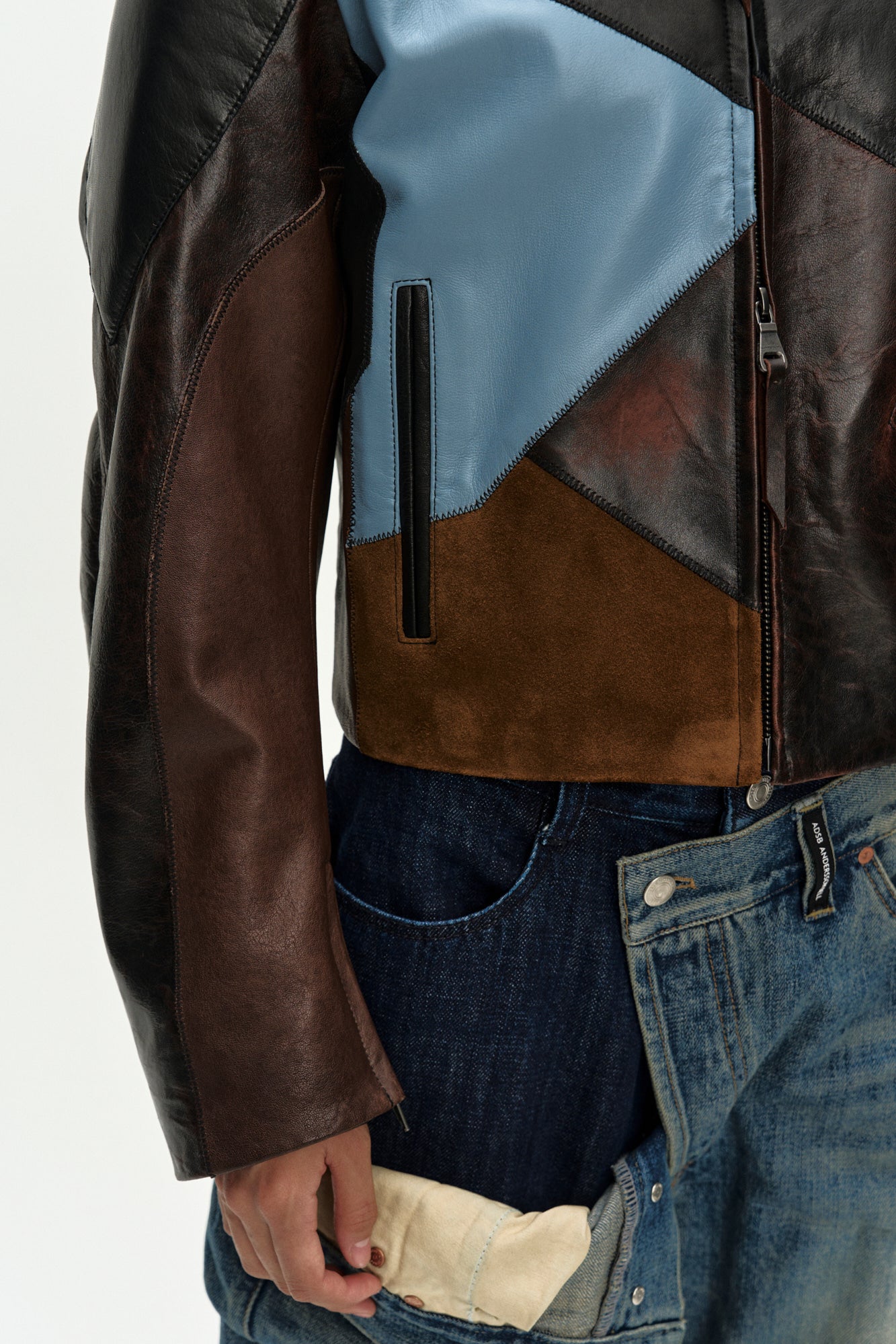 Andersson Bell Leather Patchwork Biker Jacket