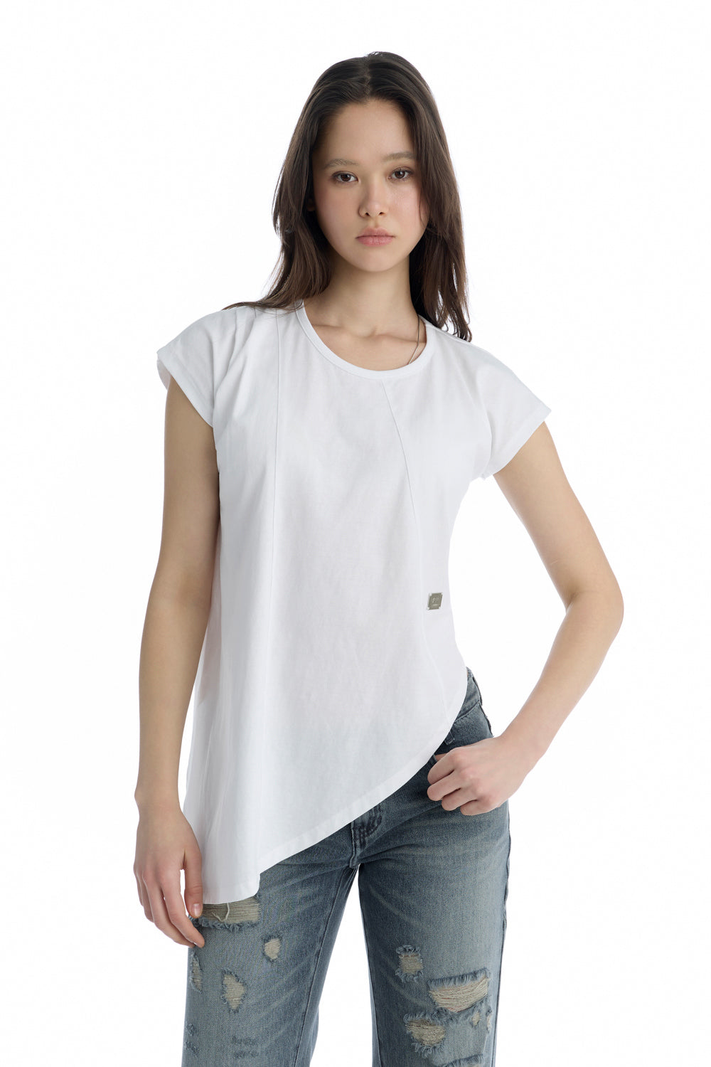 Treemingbird Jersey Draped Dolman T-Shirt White