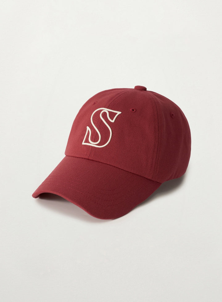 Satur S Logo Vintage Casual Ball Cap - Red