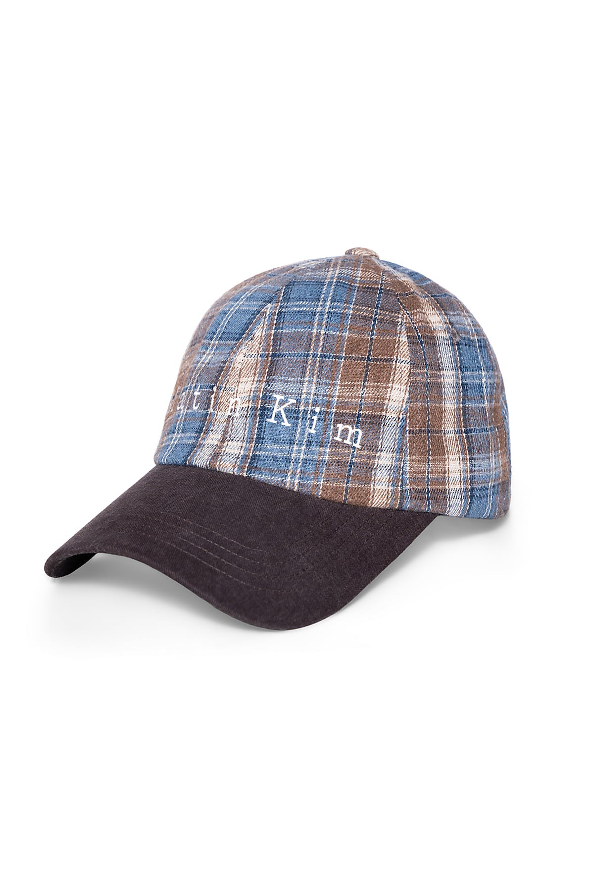 Matinkim Matin Contrast Brim Check Ball Cap IN Brown