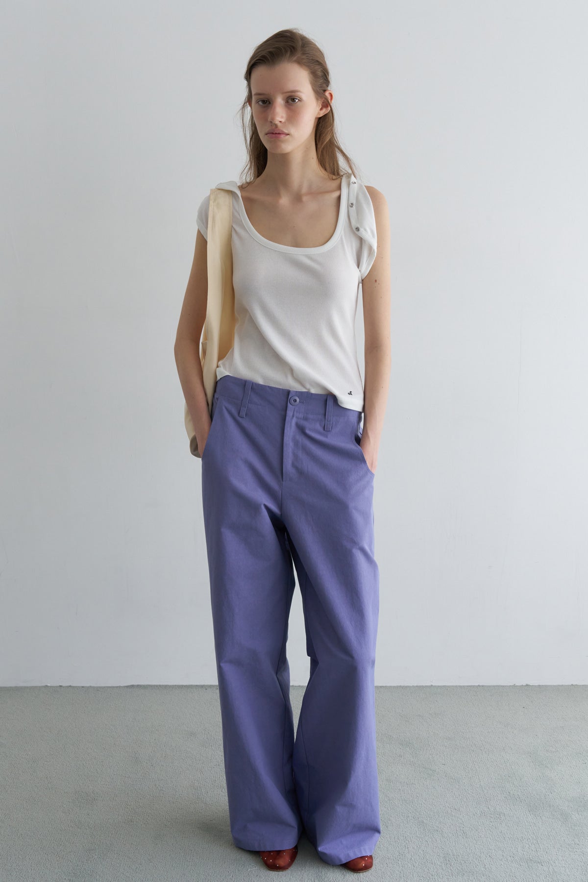 Overdueflair Cotton Wide Pants Lavender