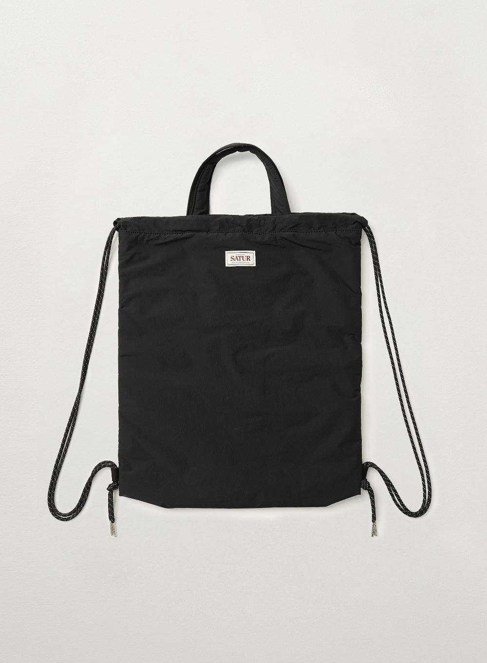 [satur] Solid Draw String Bag - Black