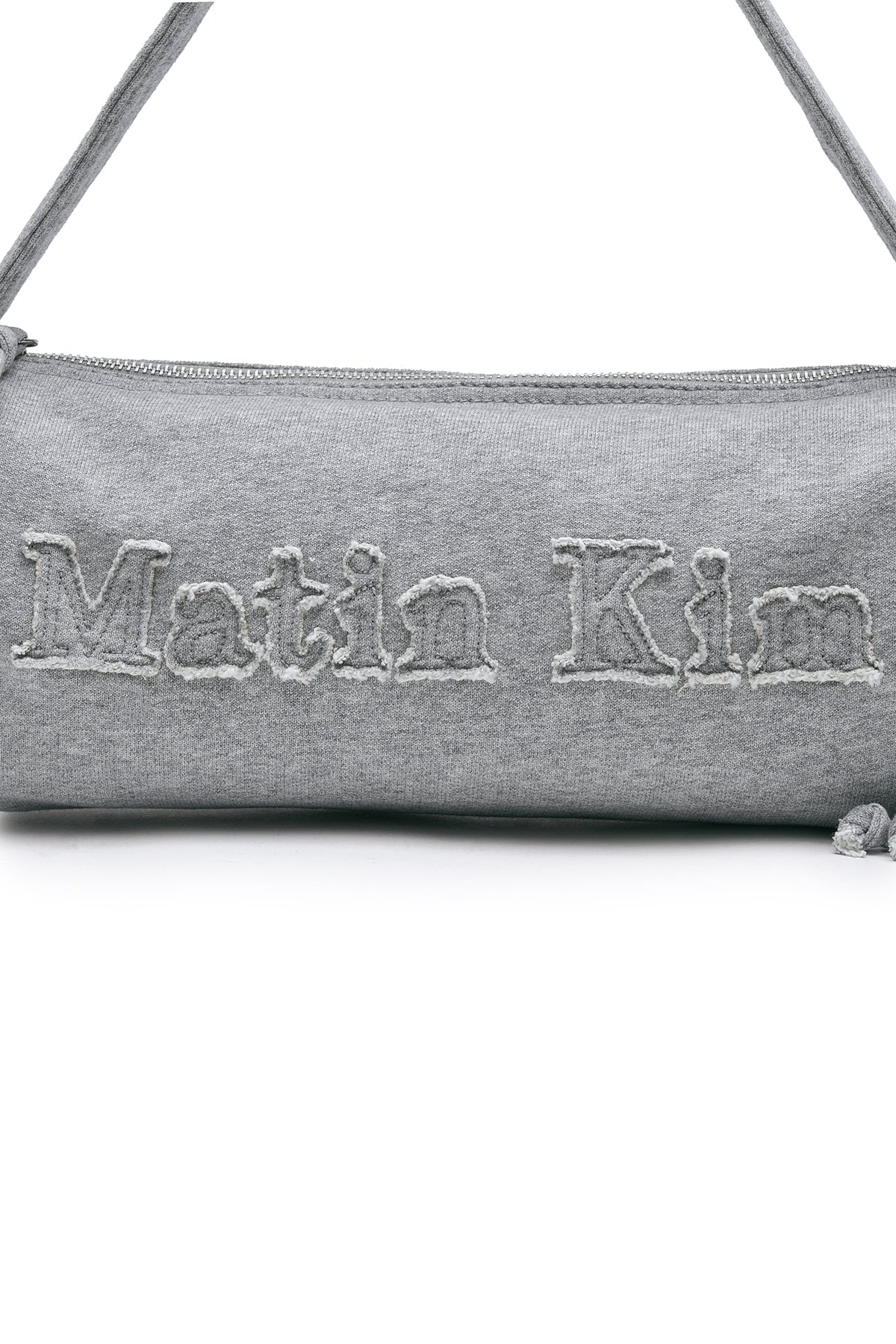 matinkim APPLIQUE LOGO JERSEY DUFFLE BAG IN GREY - View 5
