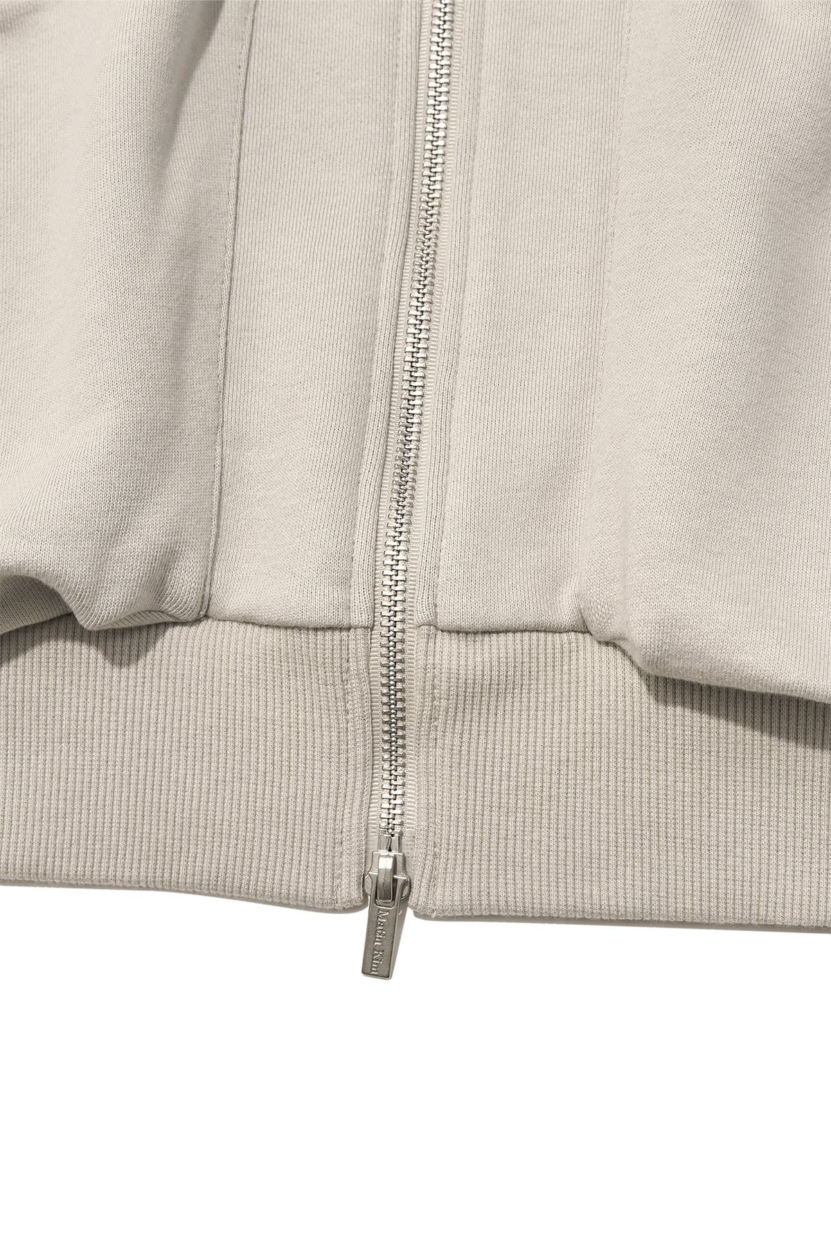 [matinkim] VOLUME POCKET HOODY ZIP UP IN PALE BEIGE