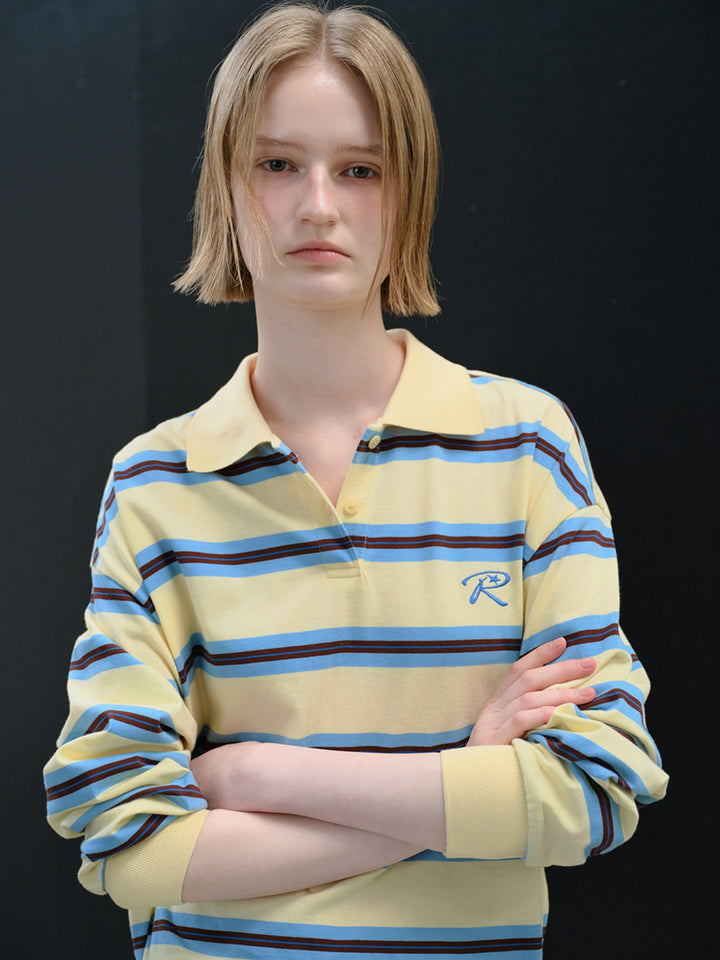 Raive Striped Oversized Polo T-shirts