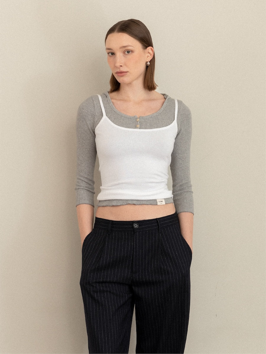 GLOWNY G Classic Knit Camisole (White)