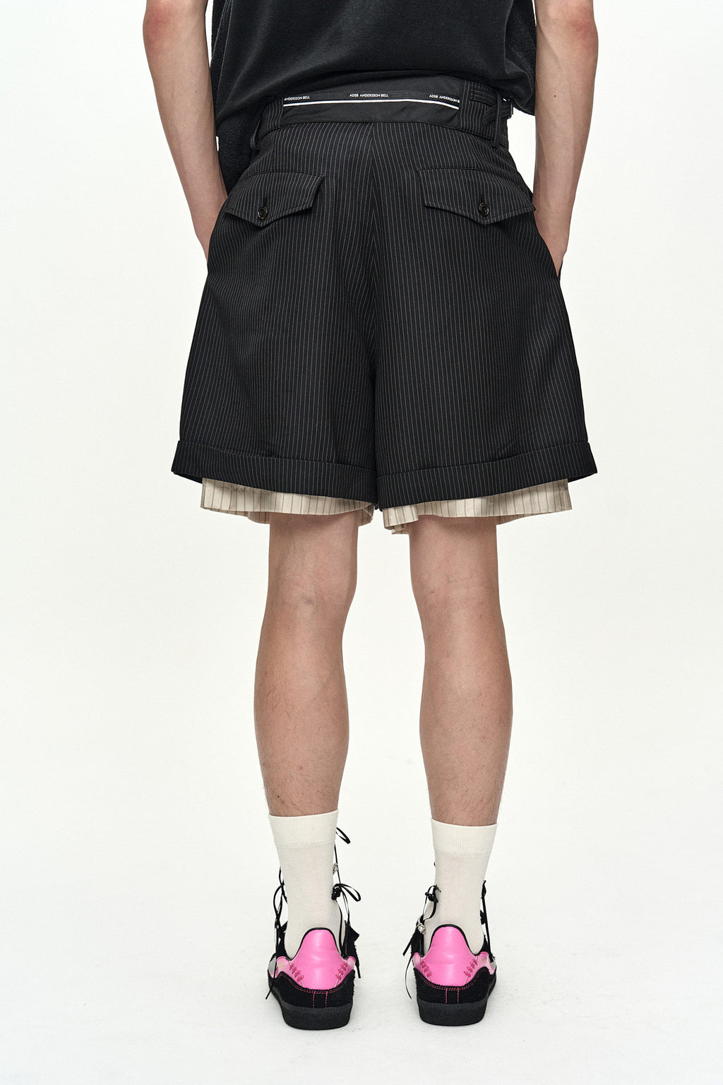 Andersson Bell Inside-Out Stripe Layered Shorts