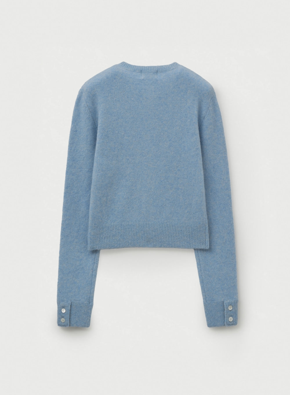 [satur] (W) Loren Wool Blend Crew Neck Knit Cardigan - Sky Blue